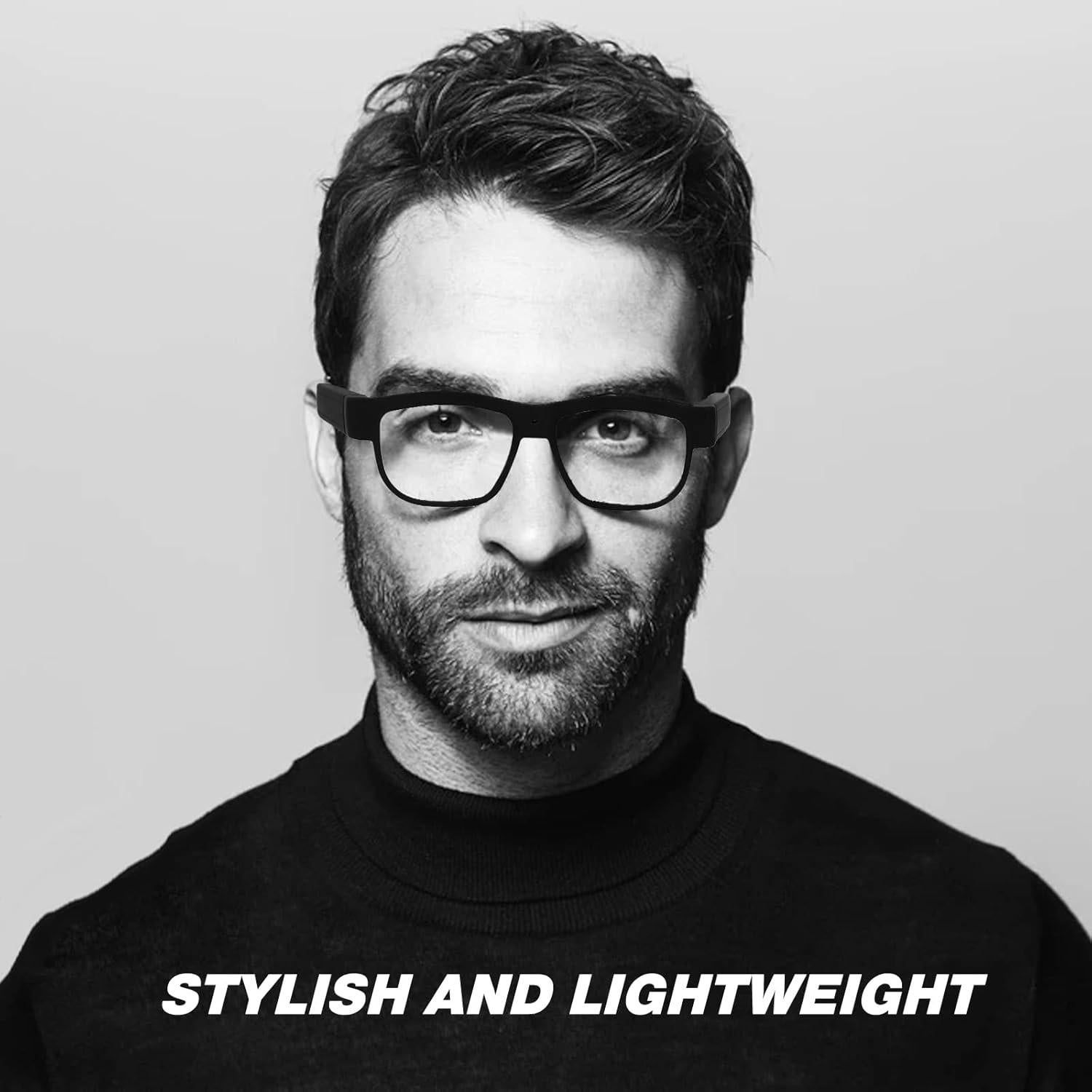 Camera Glasses Smart Glasses with Camera Outdoor Video Recording Wearable Black Glasses for Men Women adpot USB Port for Driving Riding Training Hiking