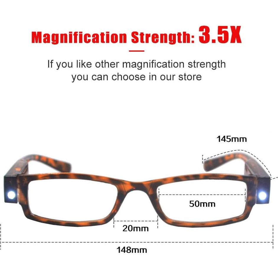 Gafas de Lectura DUANMEI con Luz LED +3.5 Unisex