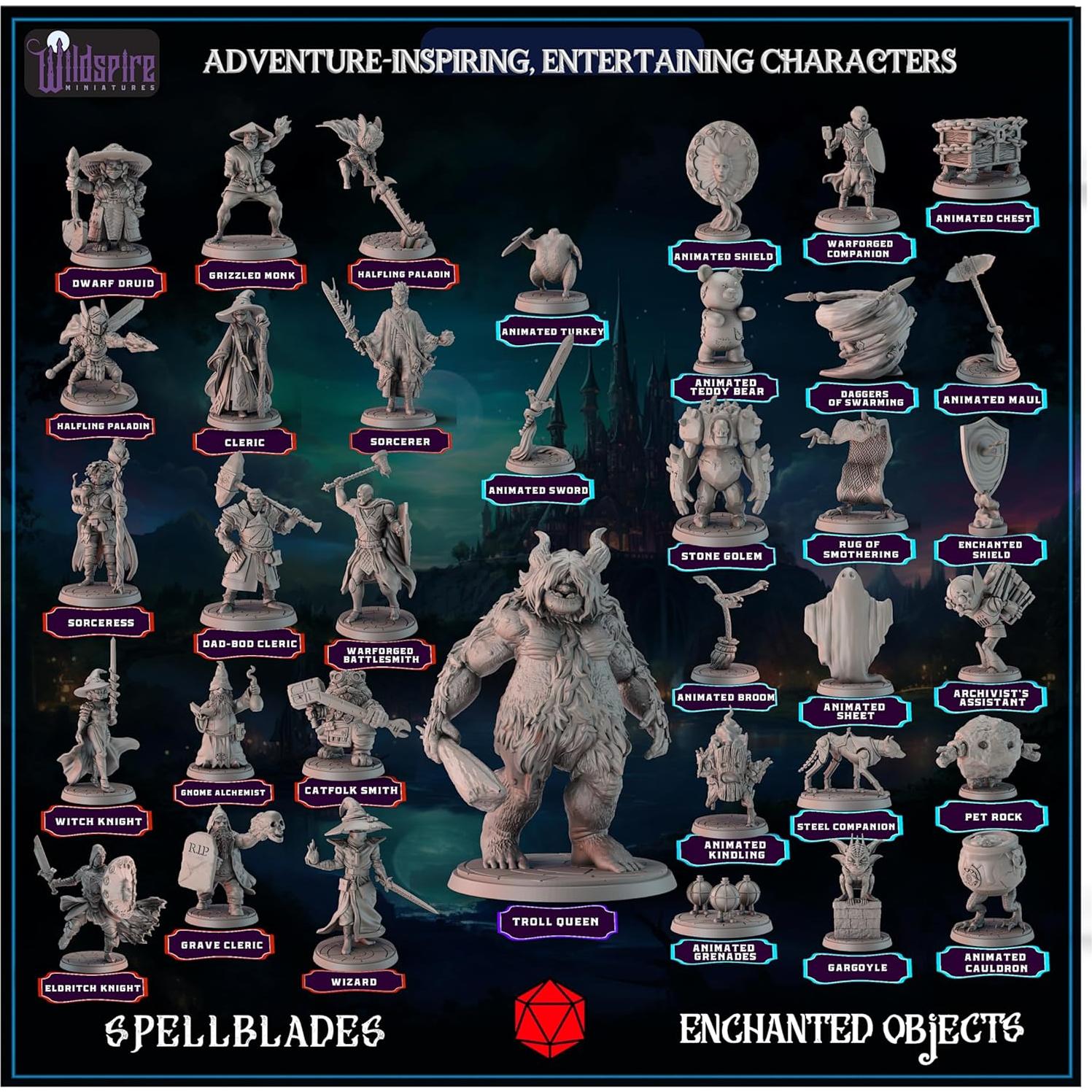 Miniaturas D&D 36 Piezas Wildspire - Espadas Mágicas y Objetos Encantados