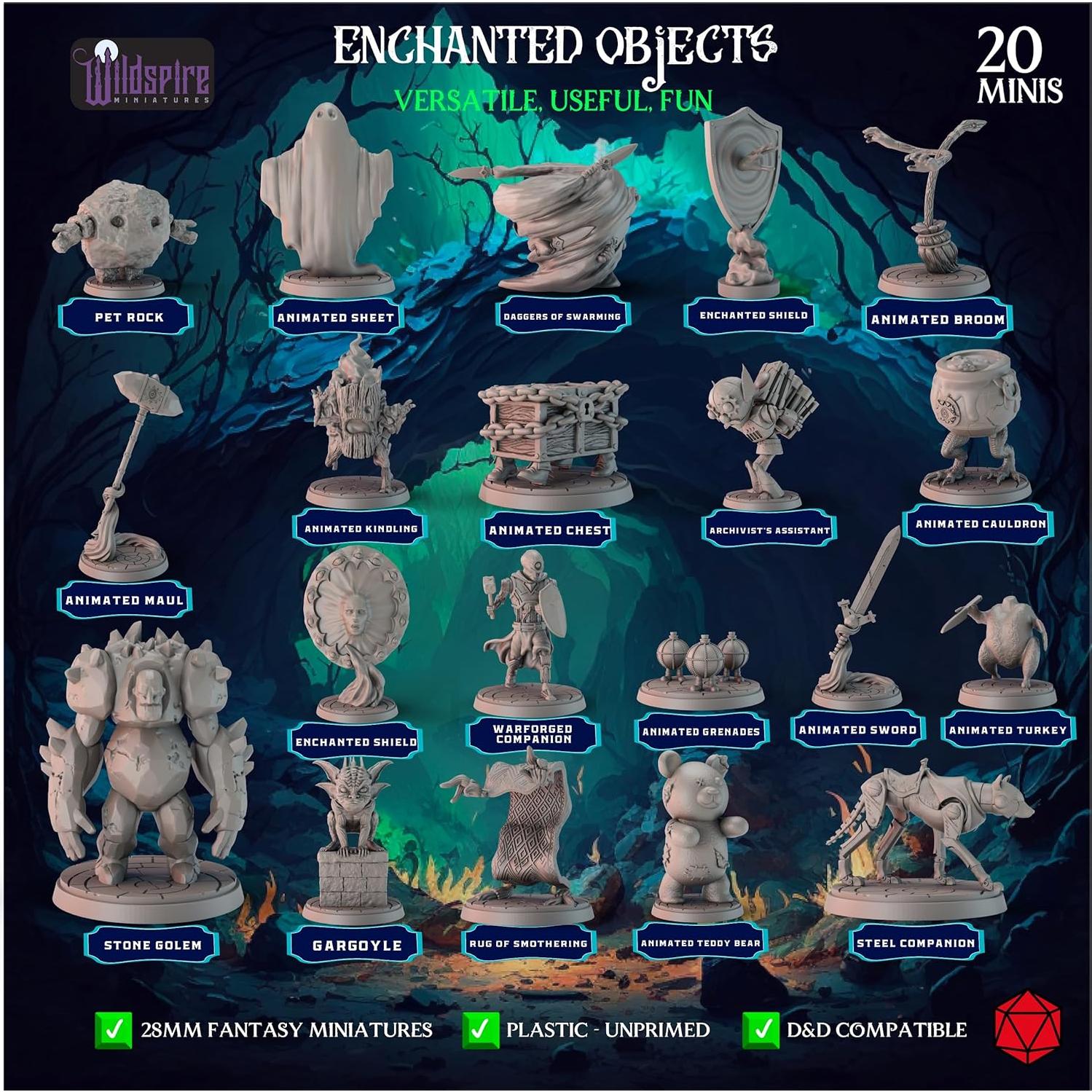 Miniaturas D&D 36 Piezas Wildspire - Espadas Mágicas y Objetos Encantados