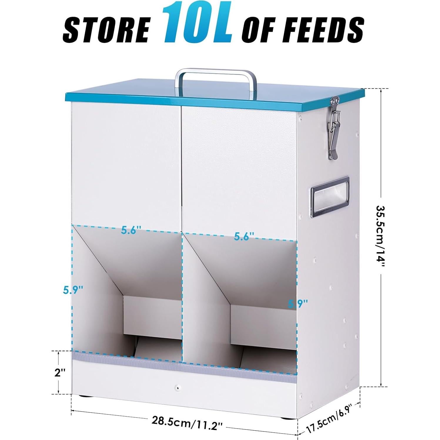 Comedero Automático para Gatos NAOEDEAH 10L Doble Gravedad