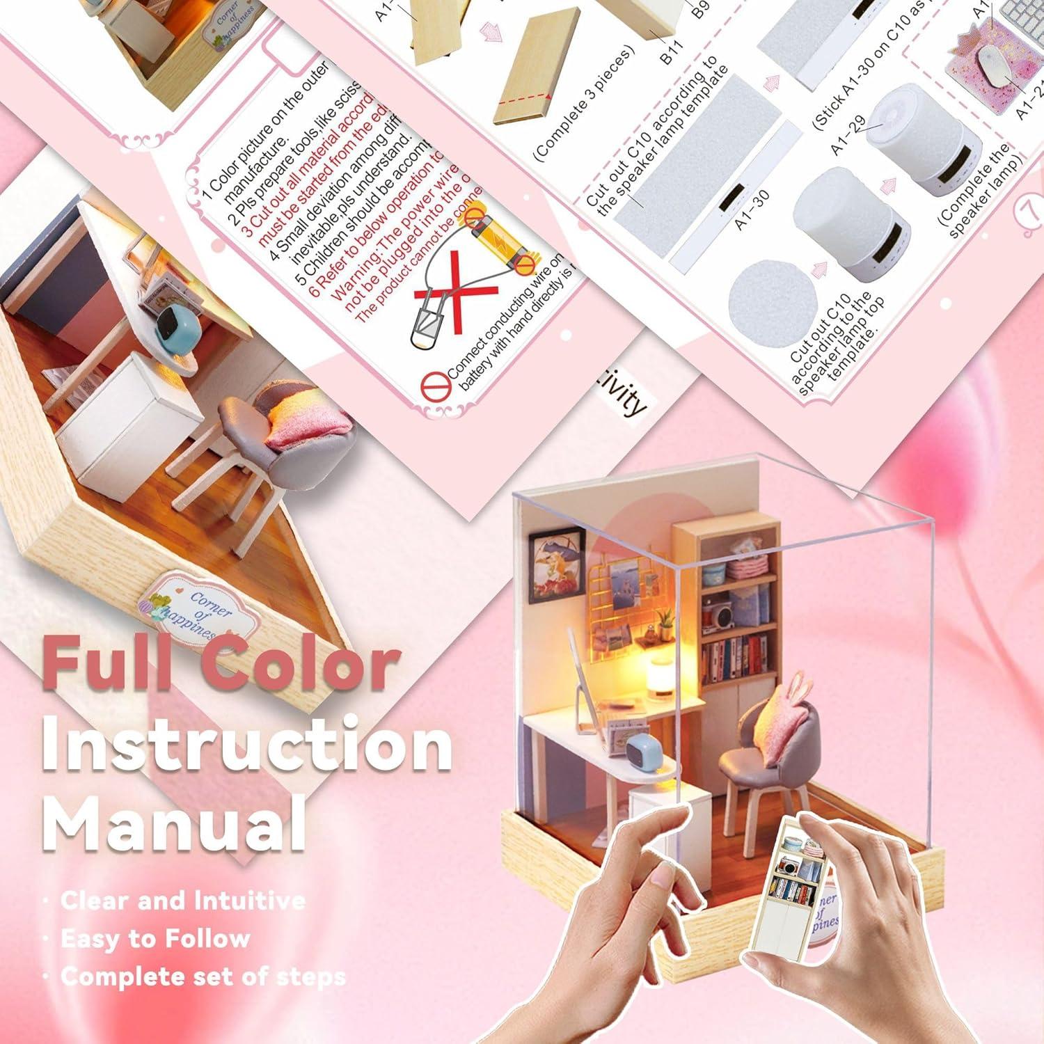 Casa de Muñecas Flever DIY Miniatura con Muebles 9x9x11cm