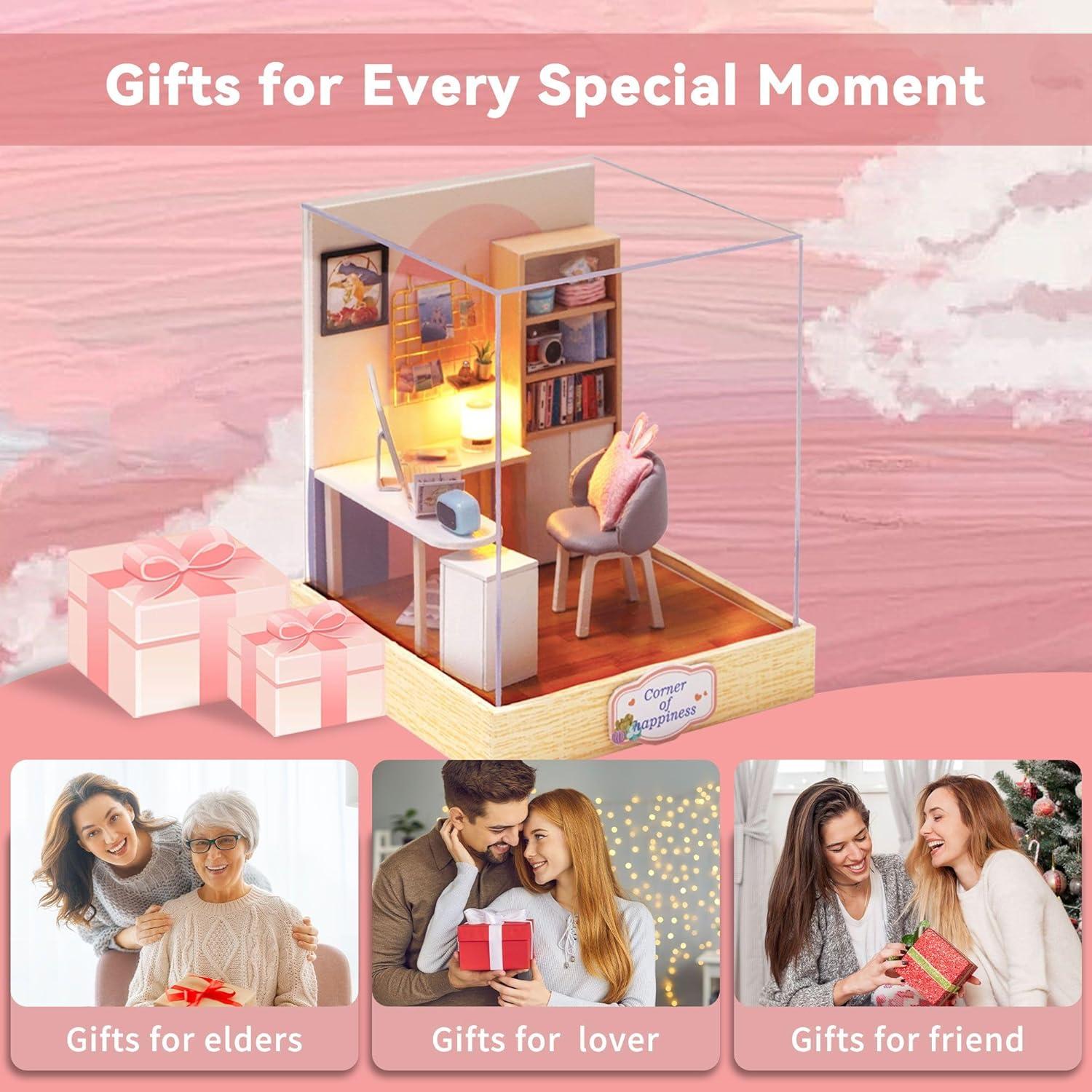 Casa de Muñecas Flever DIY Miniatura con Muebles 9x9x11cm