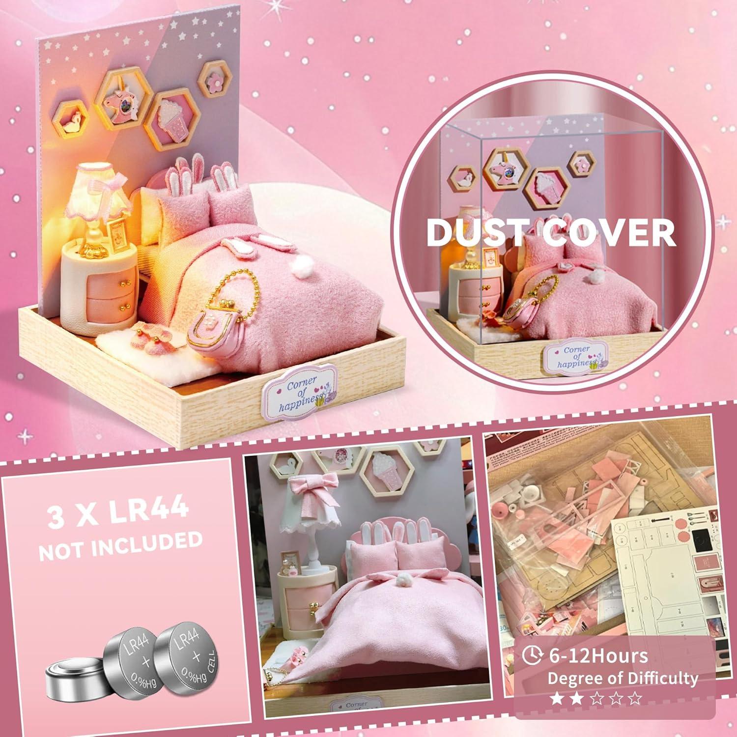 Casa de Muñecas Flever DIY Miniatura con Muebles 9x9x11cm