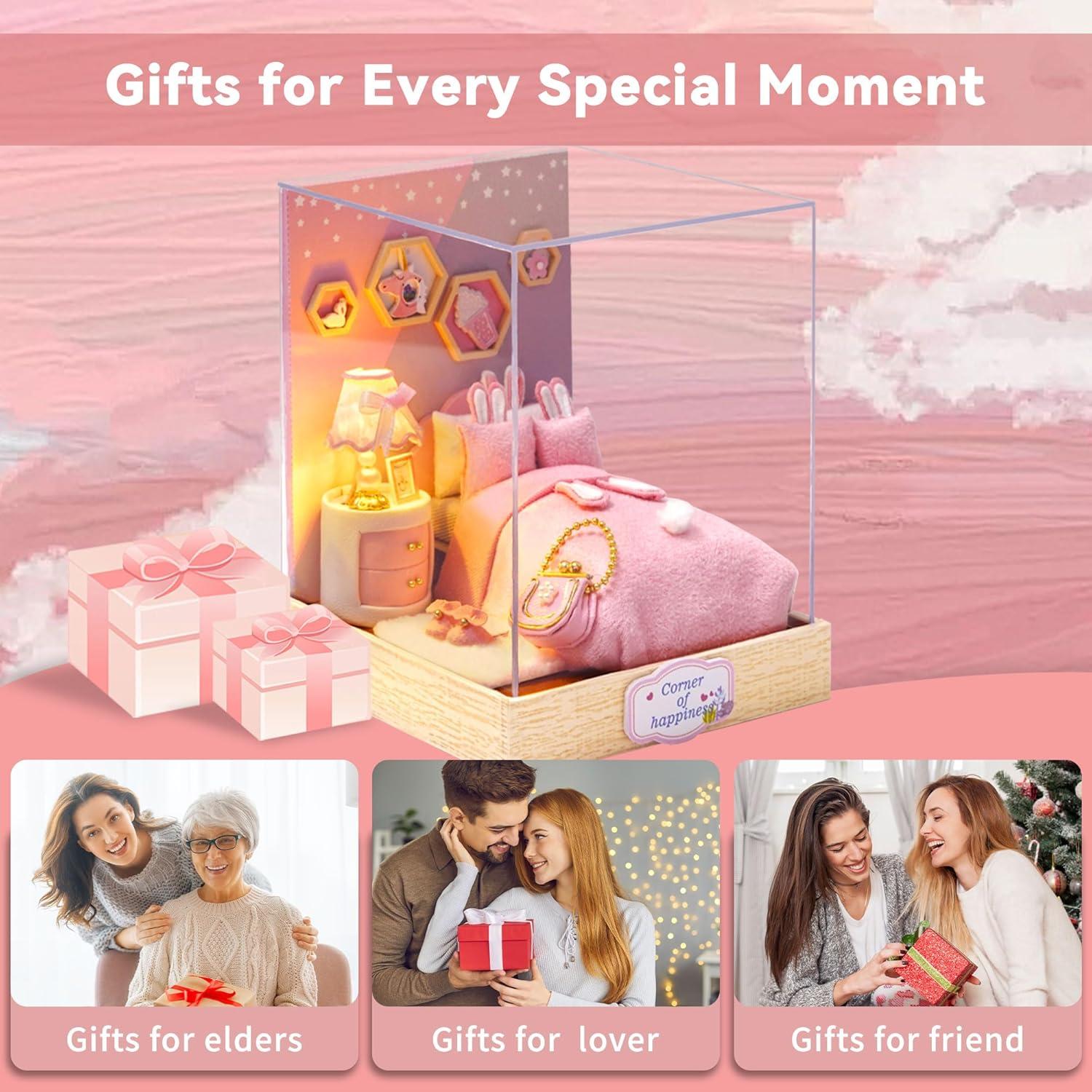 Casa de Muñecas Flever DIY Miniatura con Muebles 9x9x11cm