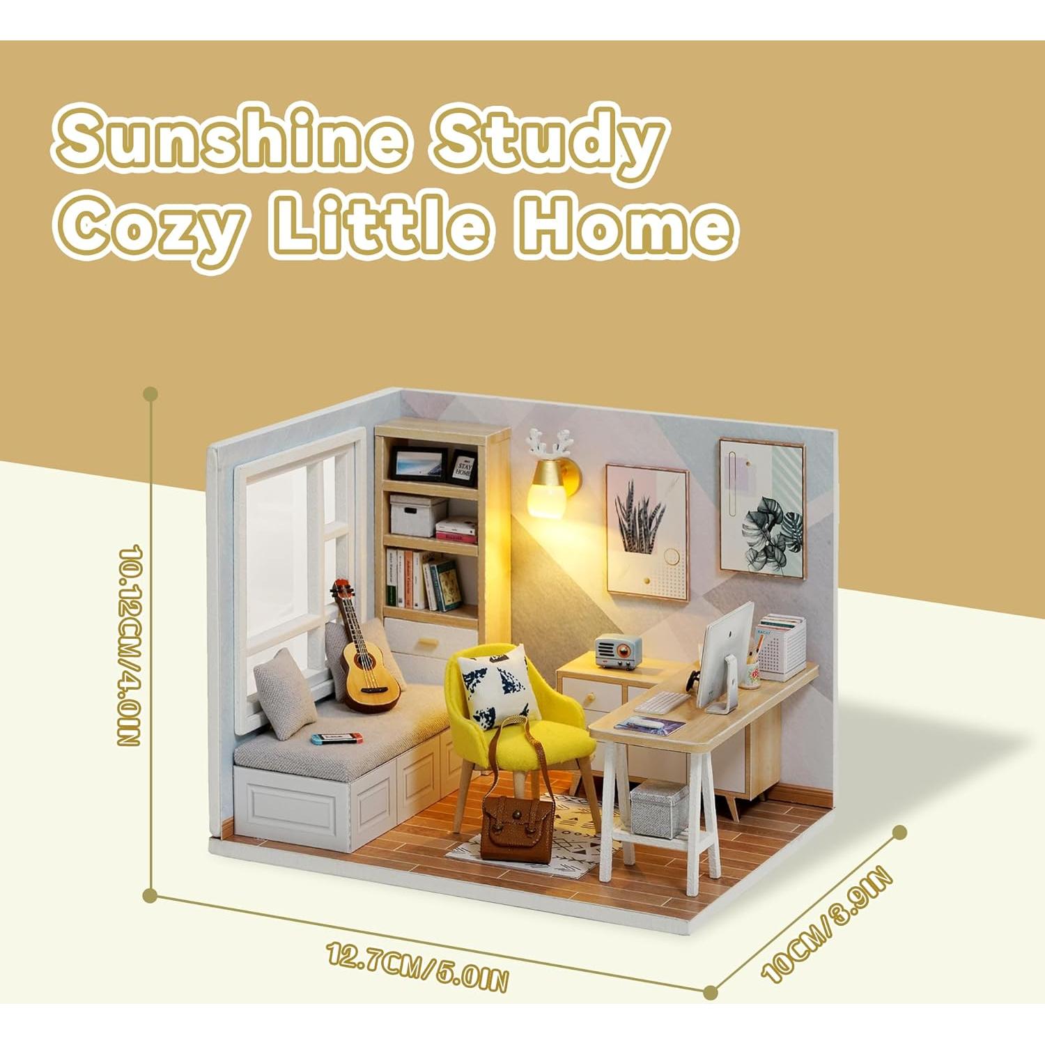 Kit Casa de Muñecas Flever Estudio Soleado DIY con Muebles