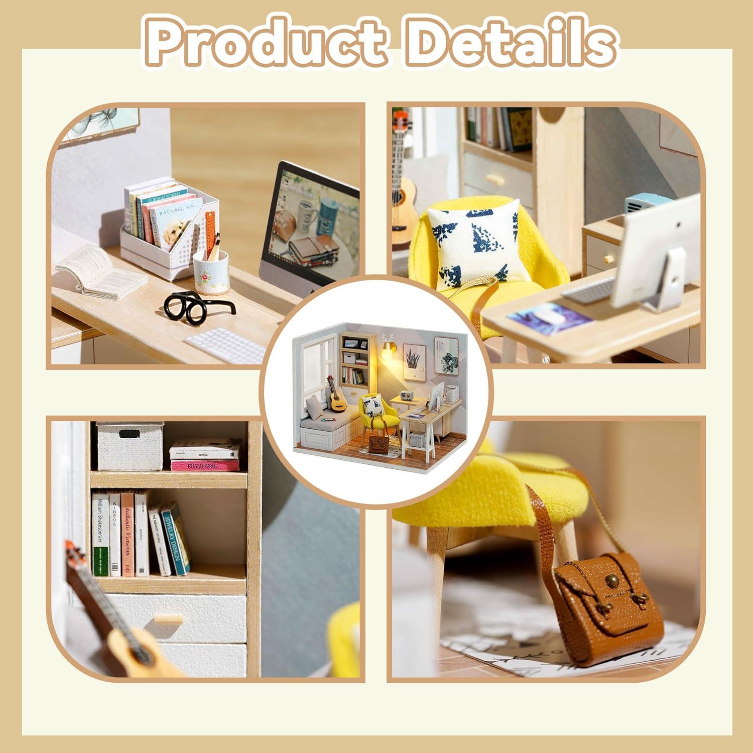 Kit Casa de Muñecas Flever Estudio Soleado DIY con Muebles