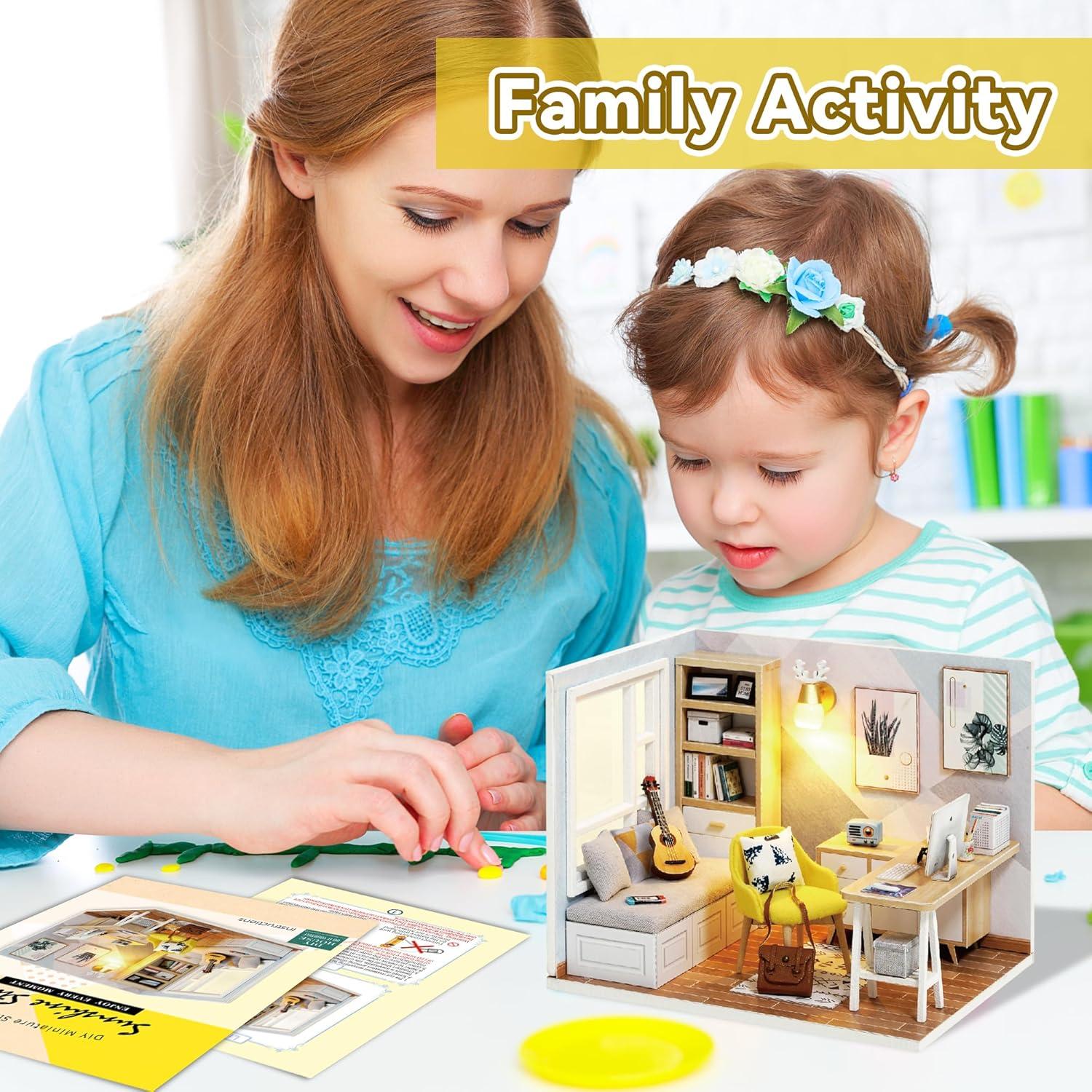 Kit Casa de Muñecas Flever Estudio Soleado DIY con Muebles