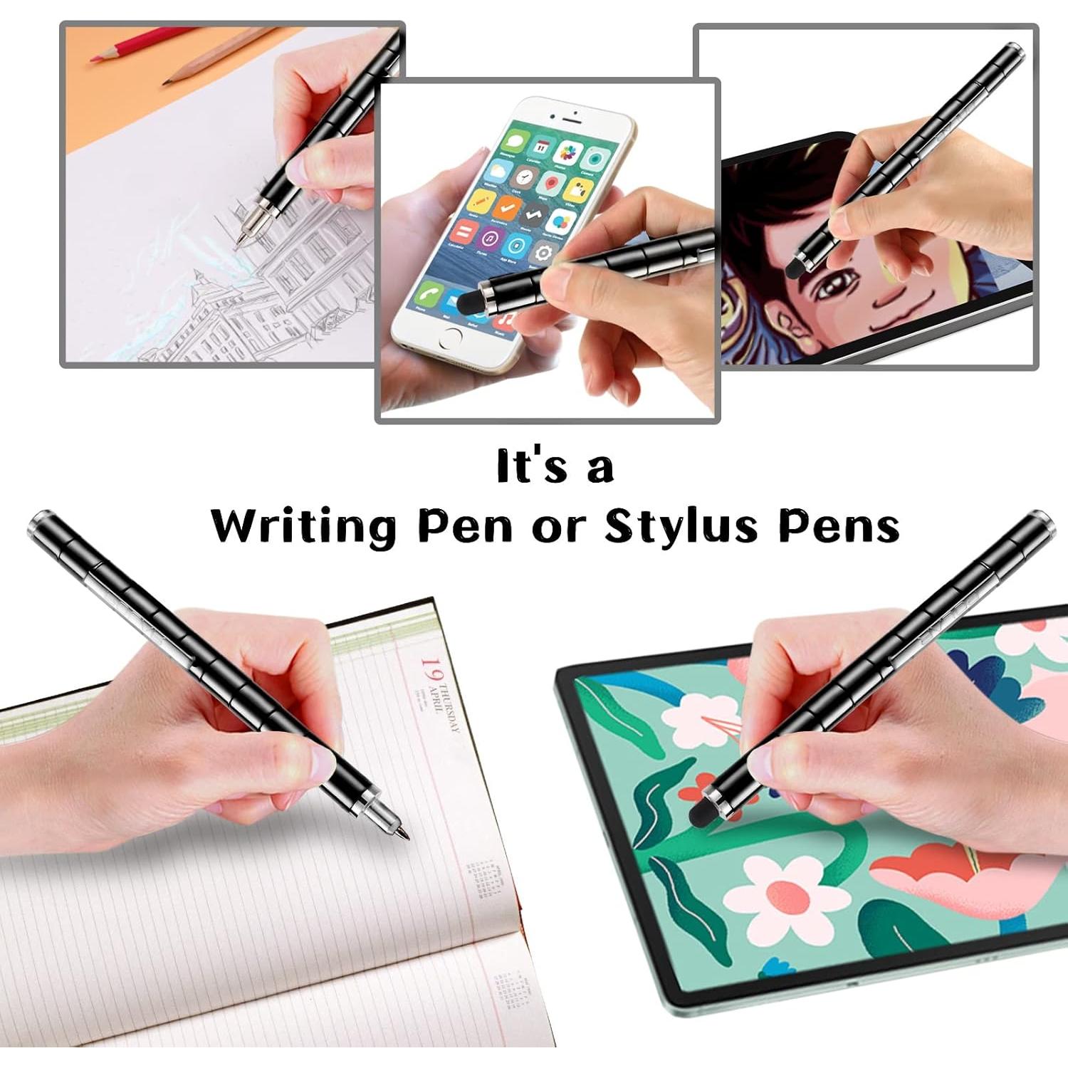 Lápiz Antiestrés LARAH Negro con 13 Anillos y Bolas de Acero