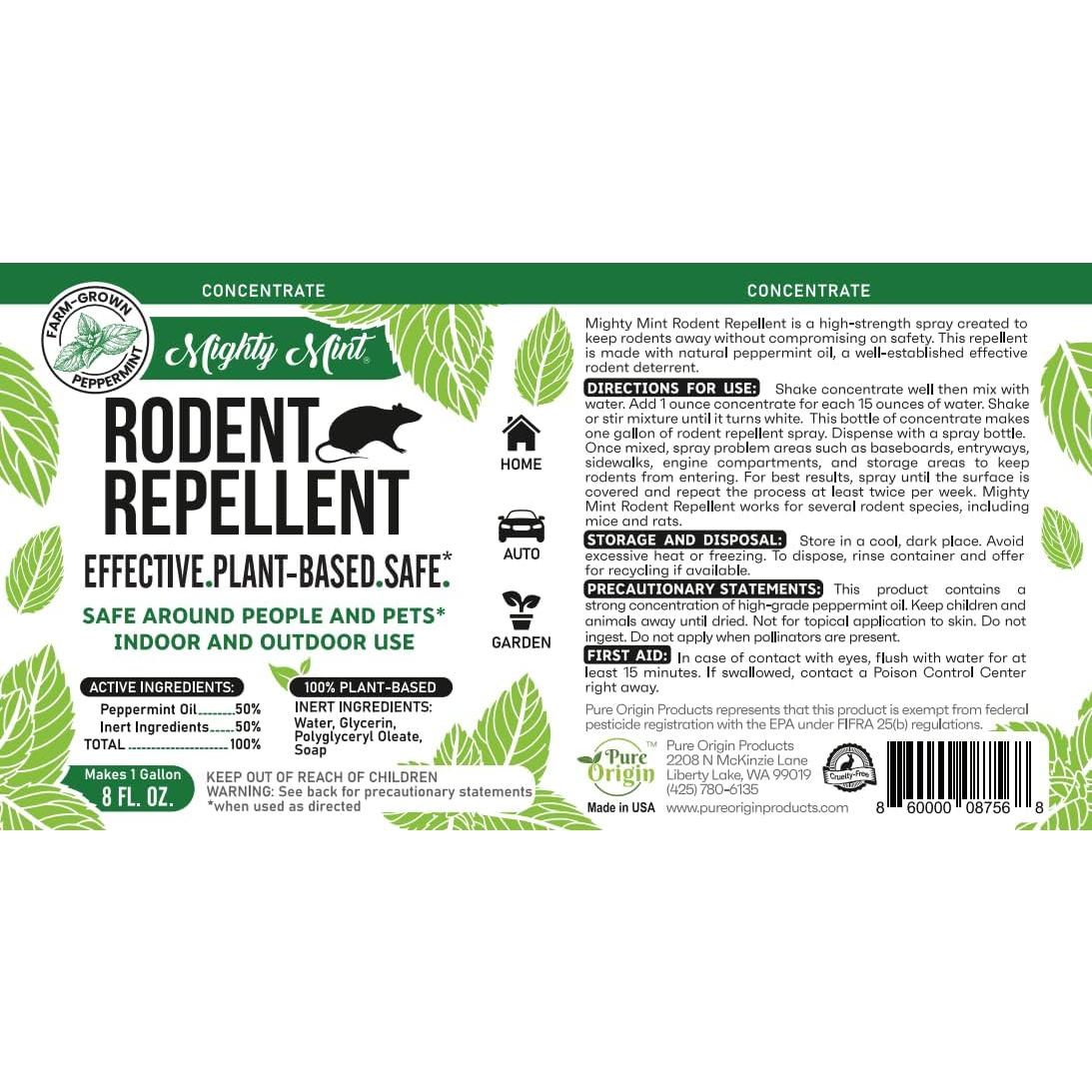 Repelente de Roedores Natural Menta Poderosa 236 ml - Seguro para Mascotas