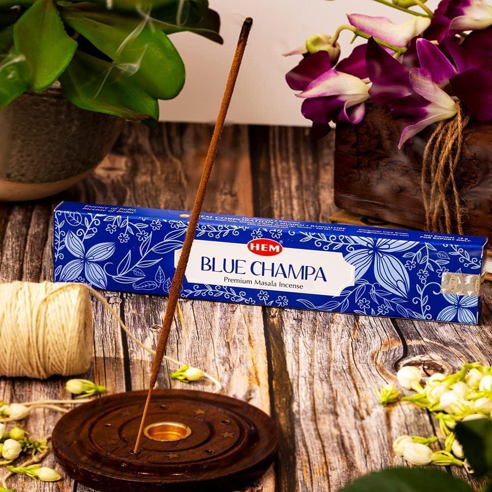 Incienso HEM Blue Champa - Set de 12 Palitos Aromáticos 357g