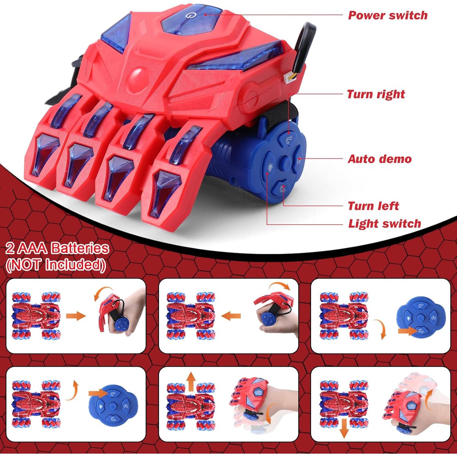 Coche RC Control Remoto por Gestos Rojo 360° Acrobacias