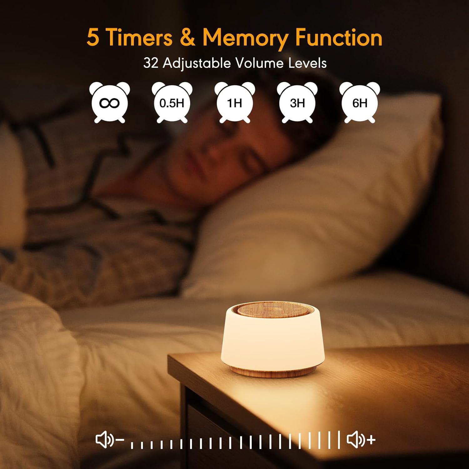 Máquina de Ruido Blanco SMILEBOP B69 con Luz Nocturna 30 Sonidos