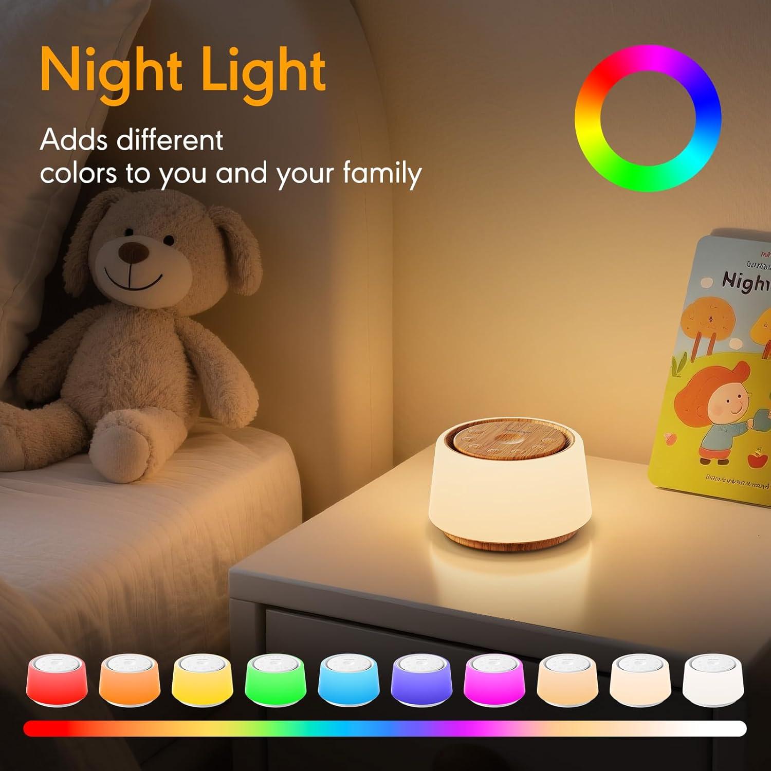 Máquina de Ruido Blanco SMILEBOP B69 con Luz Nocturna 30 Sonidos