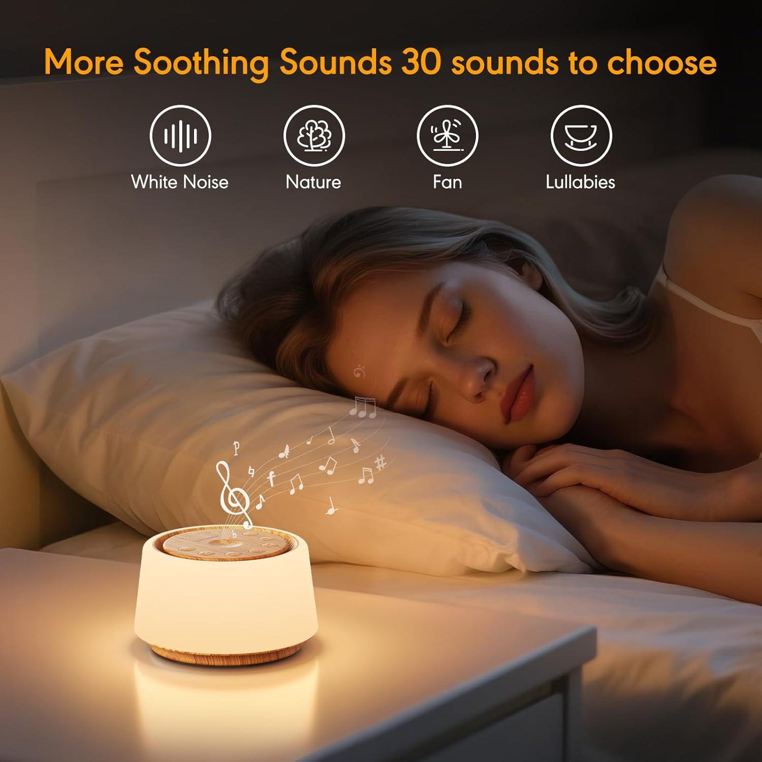 Máquina de Ruido Blanco SMILEBOP B69 con Luz Nocturna 30 Sonidos