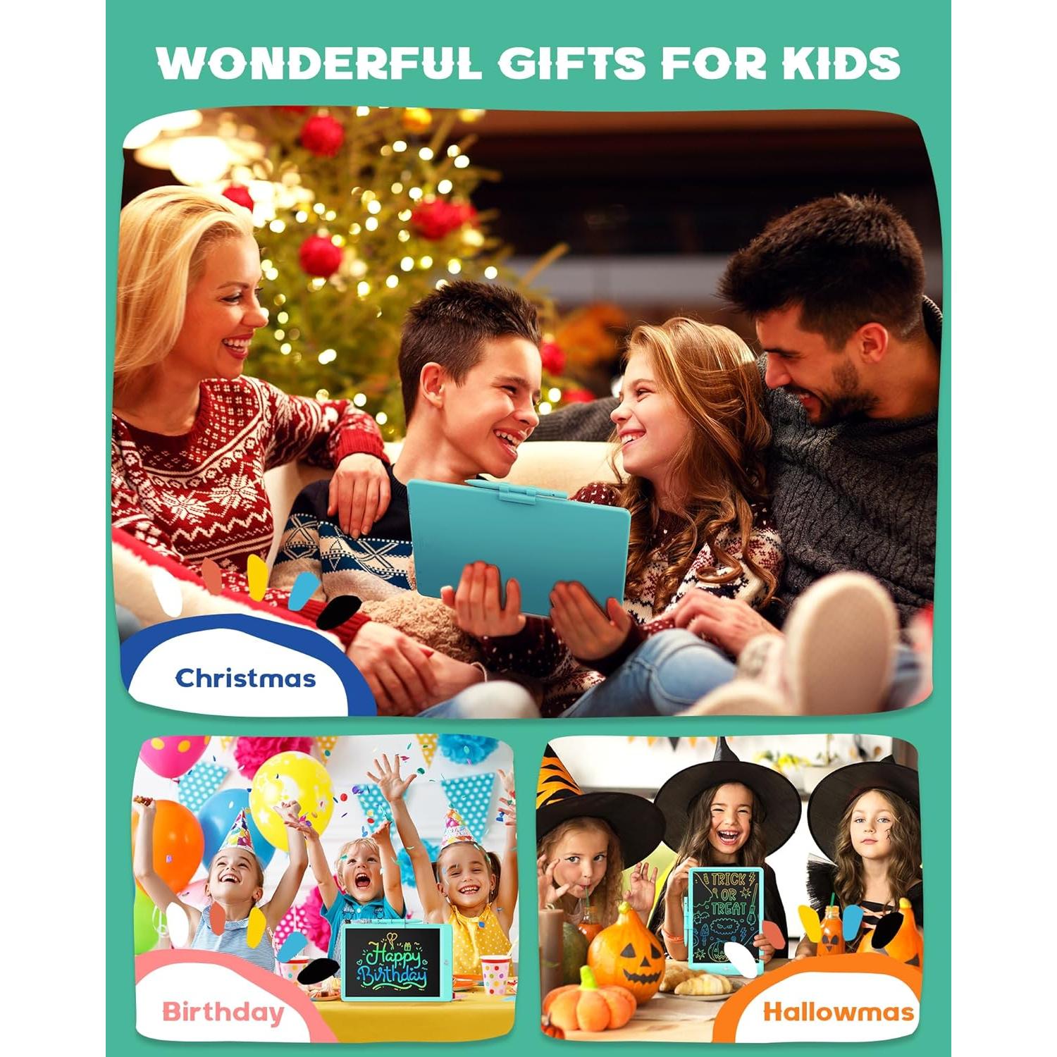 Bravokids Tableta de Escritura LCD 25.4 cm Verde para Niños