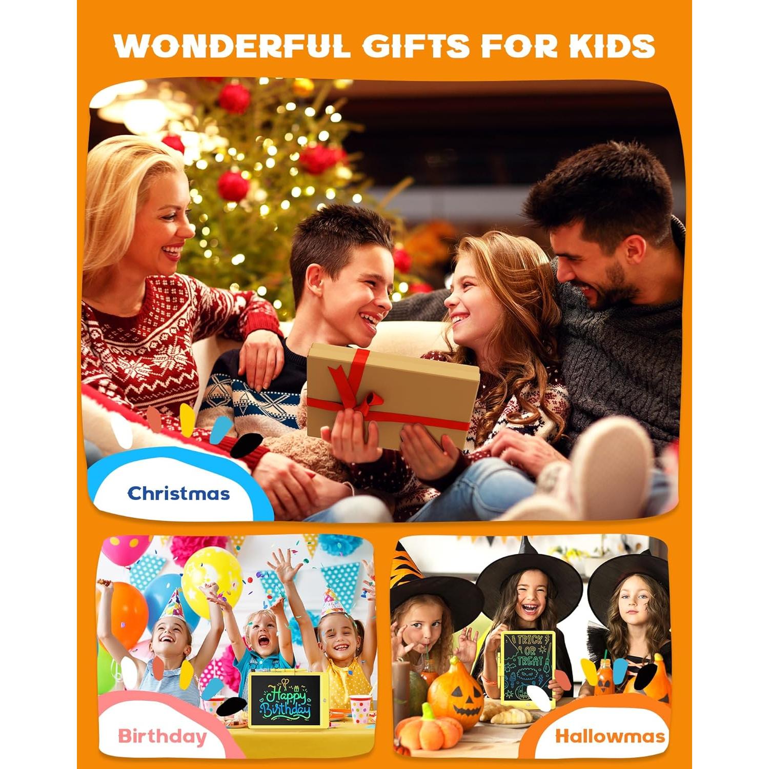 Tableta de Escritura LCD Bravokids 10" Amarillo para Niños