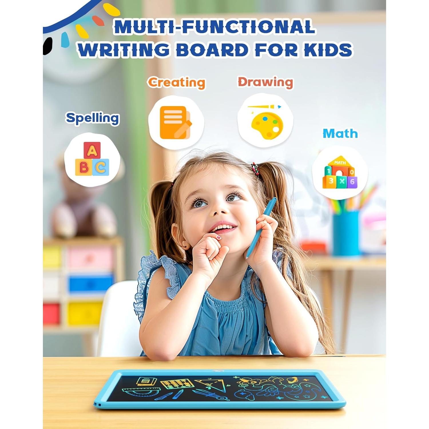 Bravokids Tableta de Escritura LCD 30.5 cm Azul para Niños