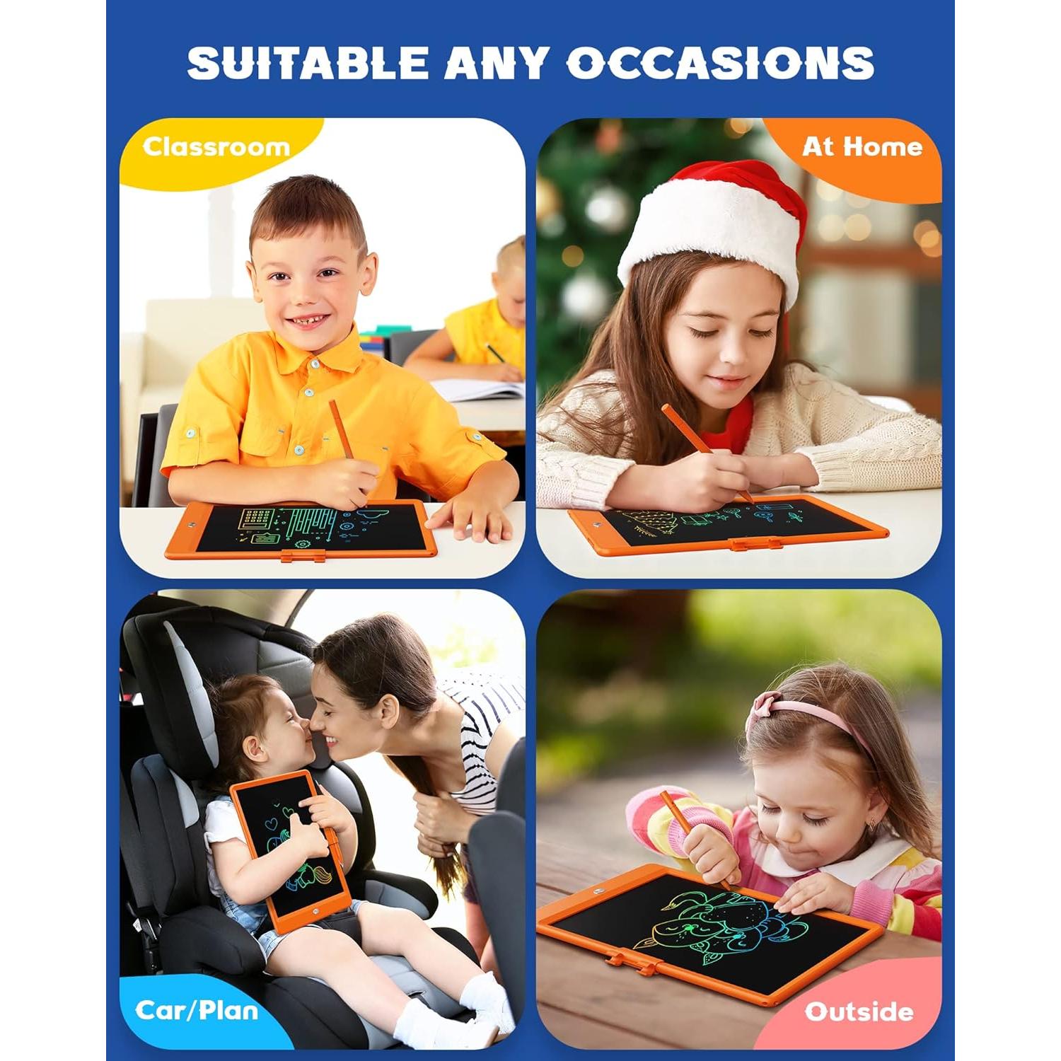 Tableta de Escritura LCD Bravokids 10" Naranja para Niños