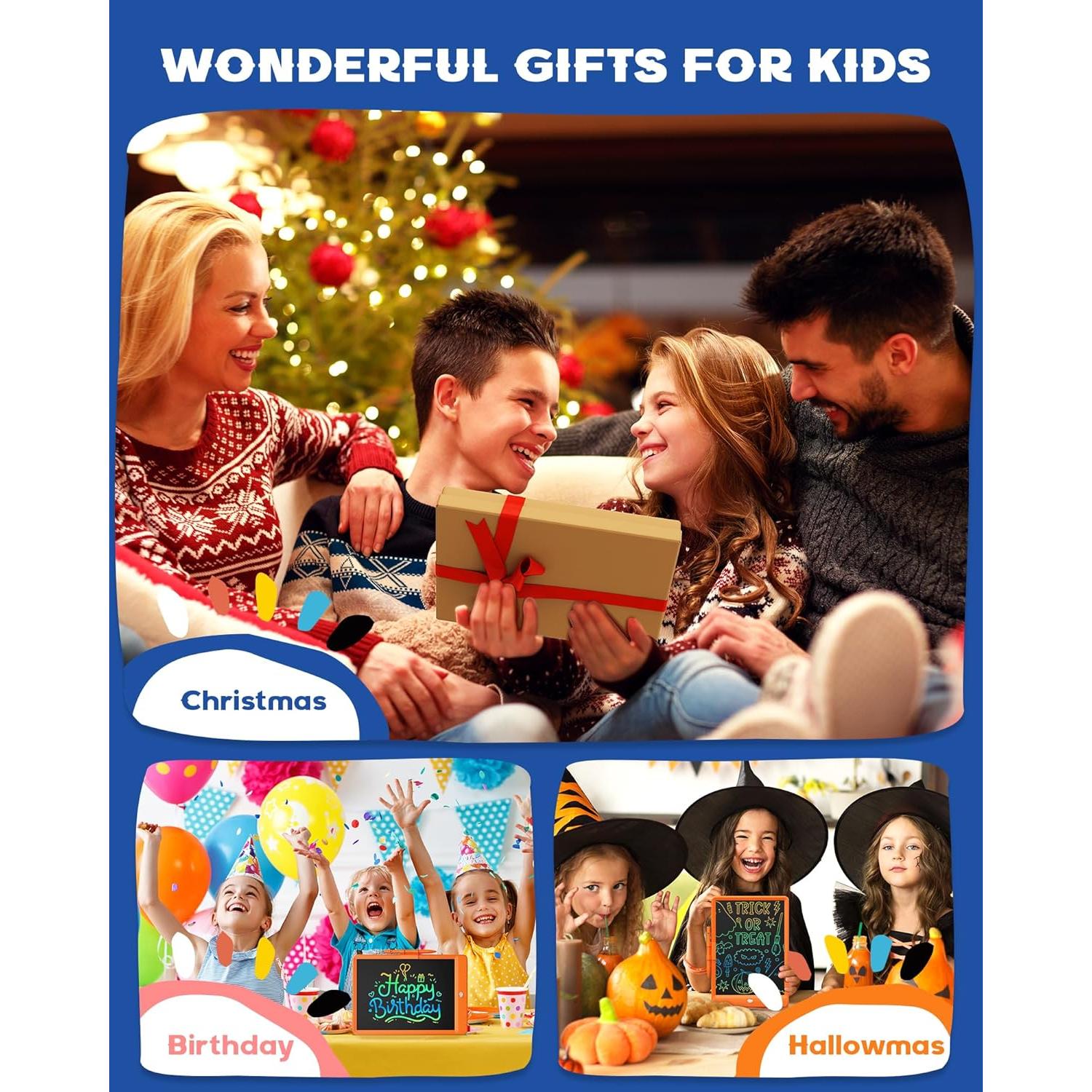 Tableta de Escritura LCD Bravokids 10" Naranja para Niños