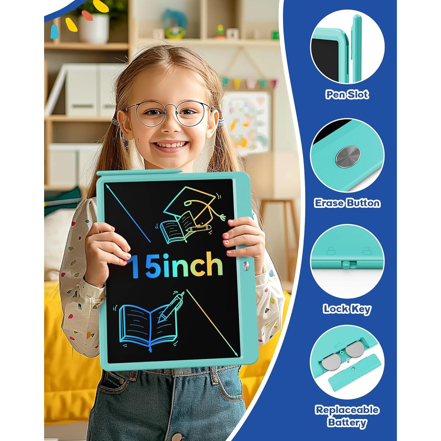 Bravokids Tableta de Escritura LCD 15 cm Azul para Niños