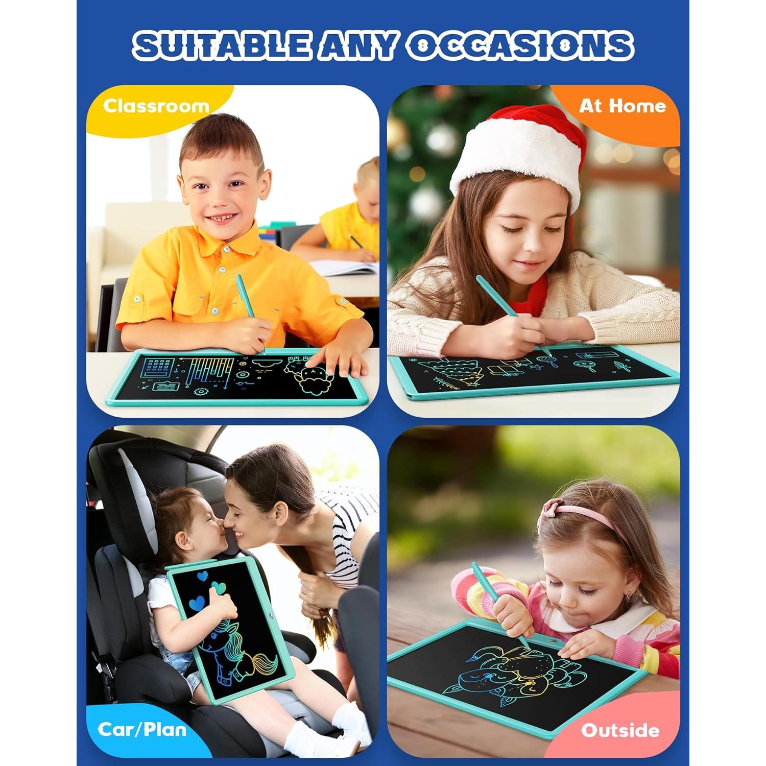 Bravokids Tableta de Escritura LCD 15 cm Azul para Niños