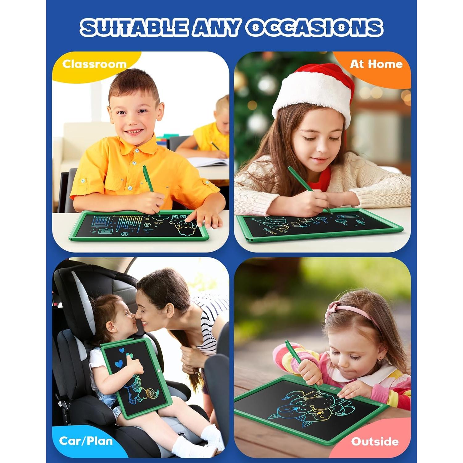 Bravokids Tableta de Escritura LCD 30.5 cm Verde para Niños