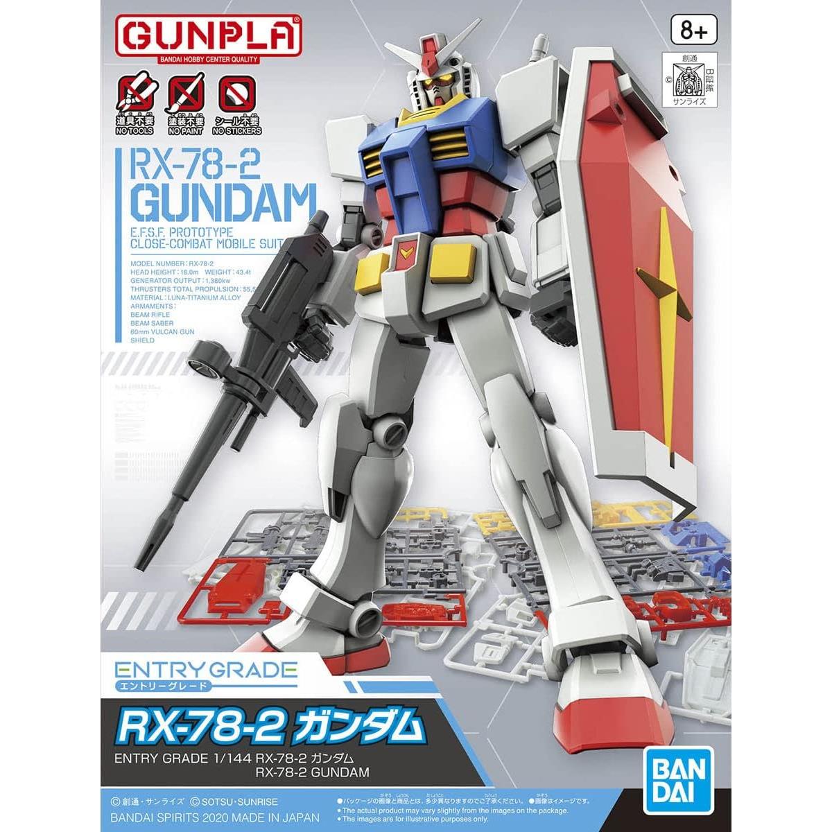 Kit de Modelo Bandai 1/144 RX-78-2 Gundam Entry Grade