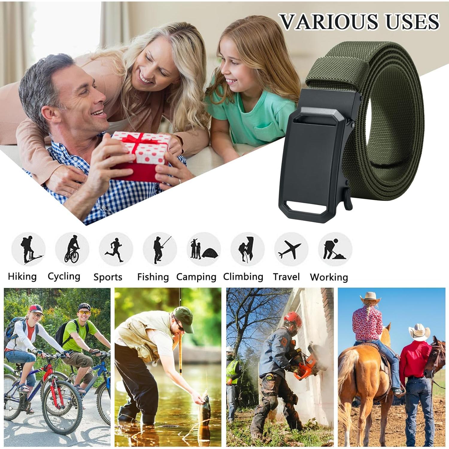 Cinturón Elástico Ratchet LionVII Verde Militar 1.5"