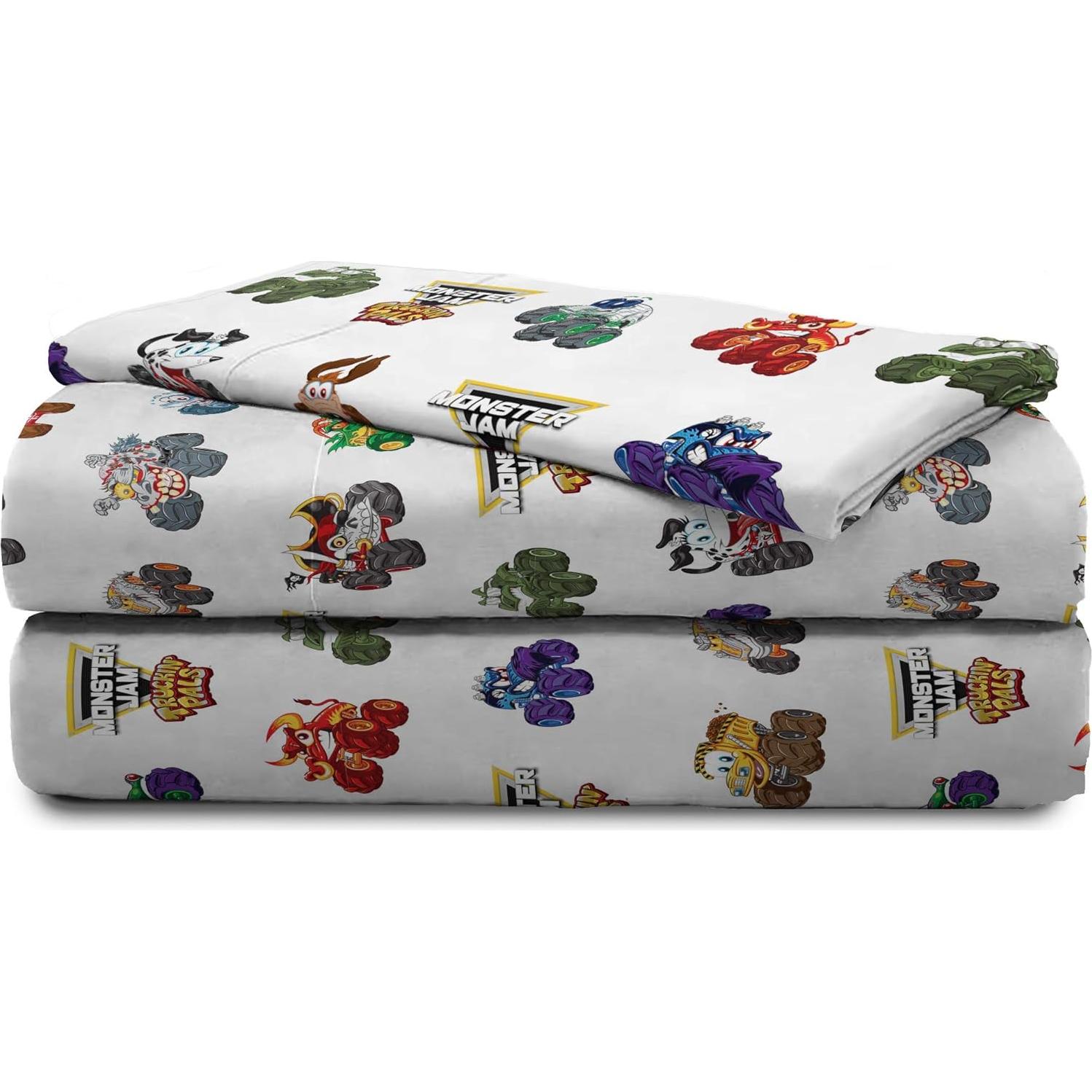 Conjunto de Cama Twin 5 Piezas Monster Jam - Edredón y Sábanas