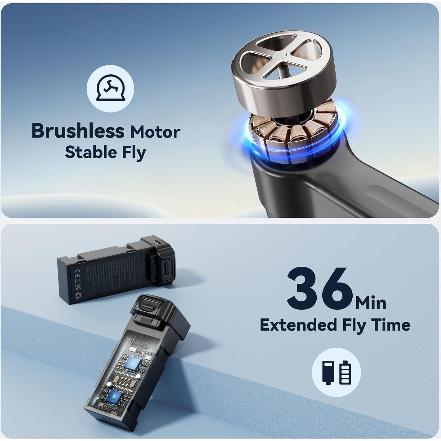 Drone MCJDHJJ con cámara 1080P HD FPV, plegable y RTF