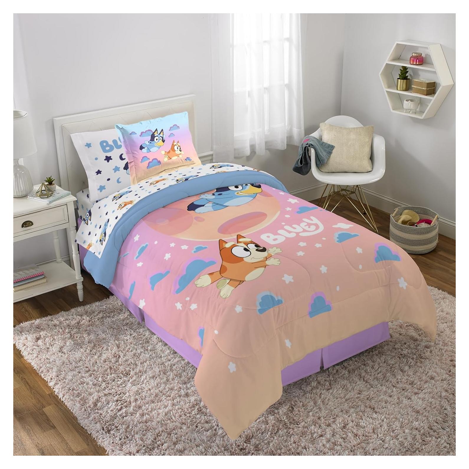 Juego de Edredón Twin Jay Franco Bluey 5 Piezas Suave