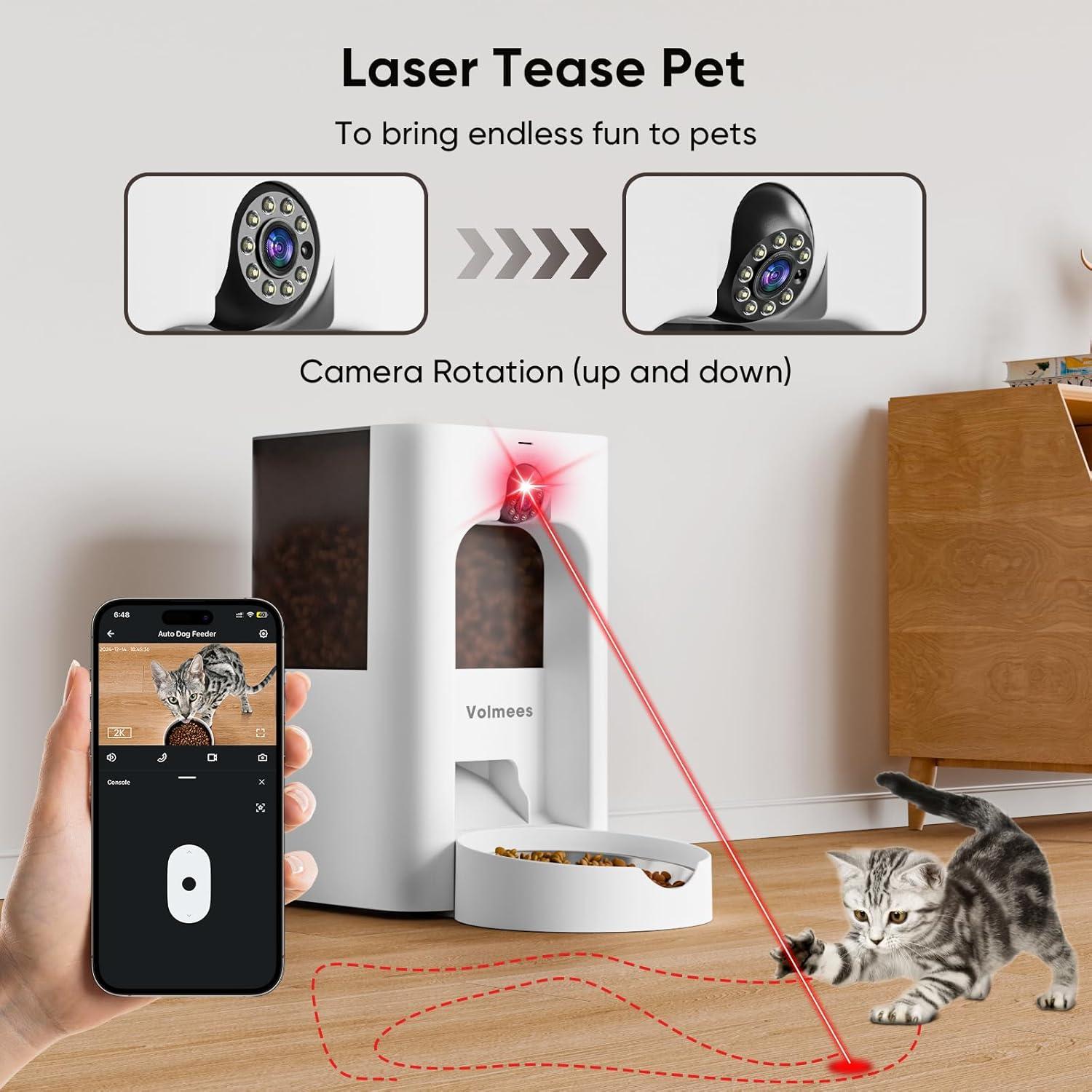 Comedero Automático Volmees para Gatos y Perros 4L WiFi