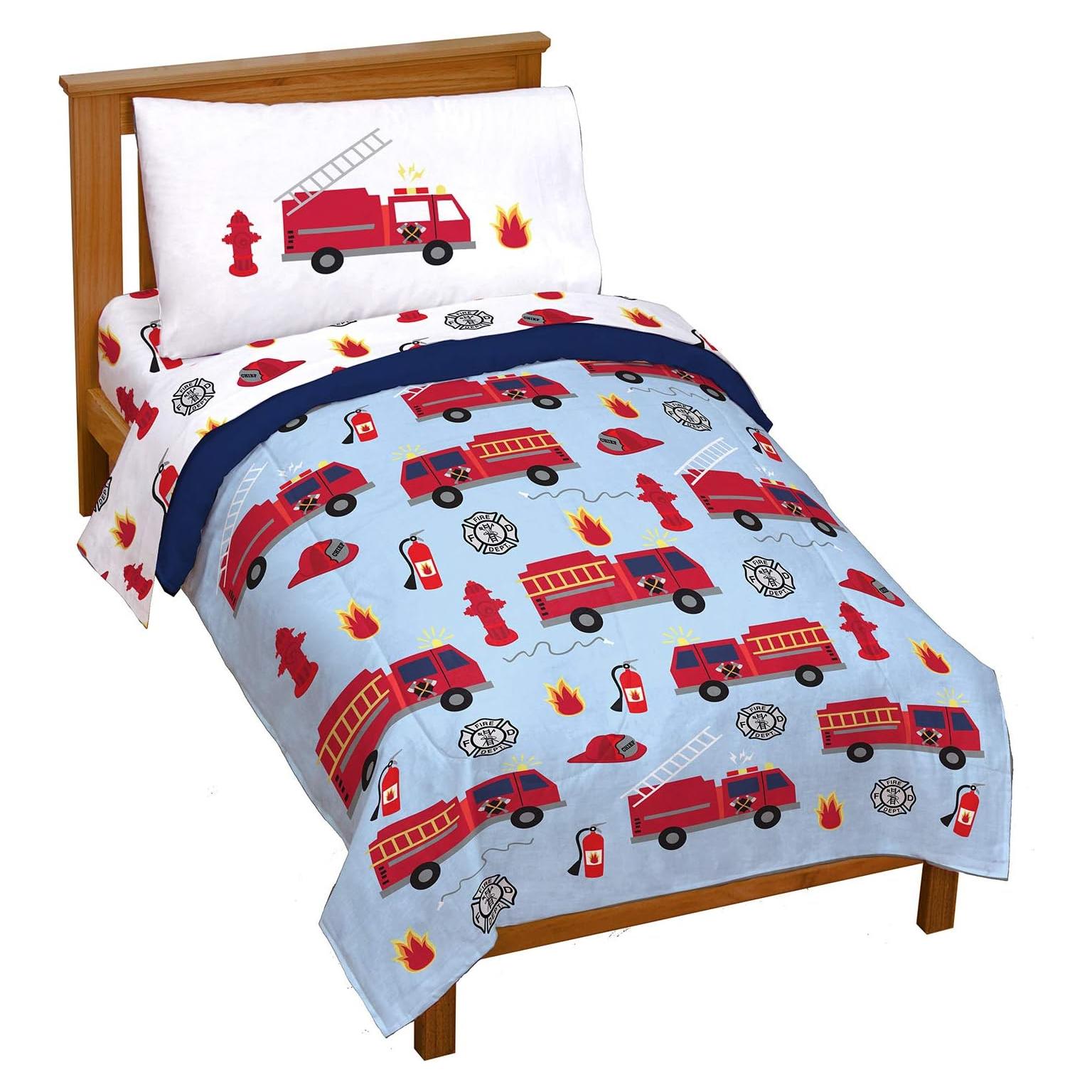 Juego de cama Jay Franco 4 piezas Camión de bomberos