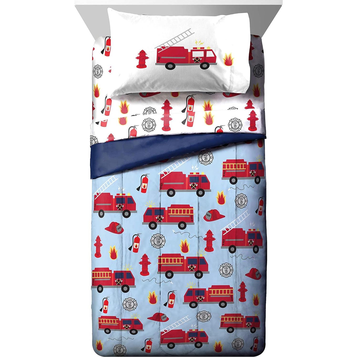 Juego de cama Jay Franco 4 piezas Camión de bomberos