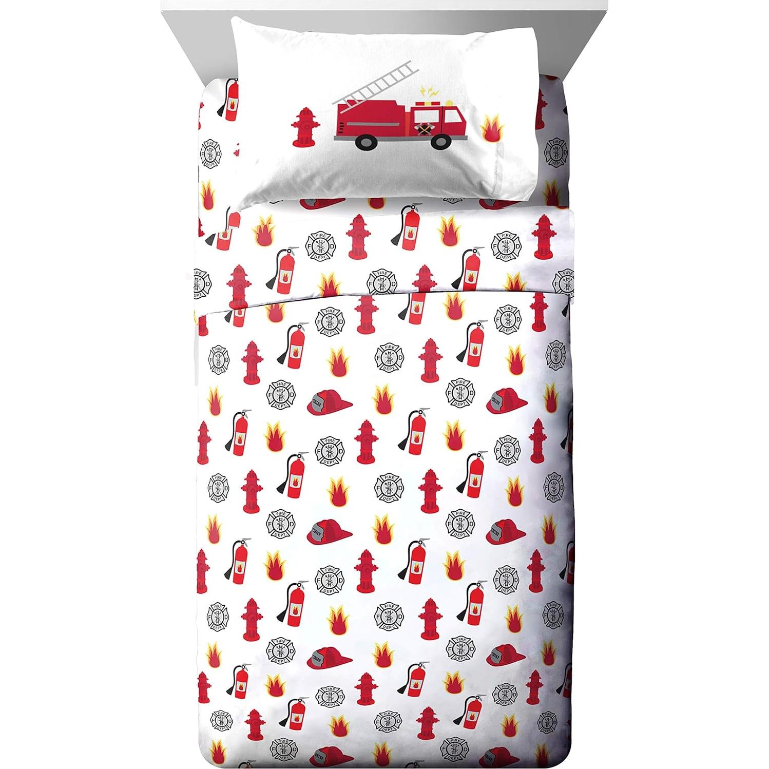 Juego de cama Jay Franco 4 piezas Camión de bomberos