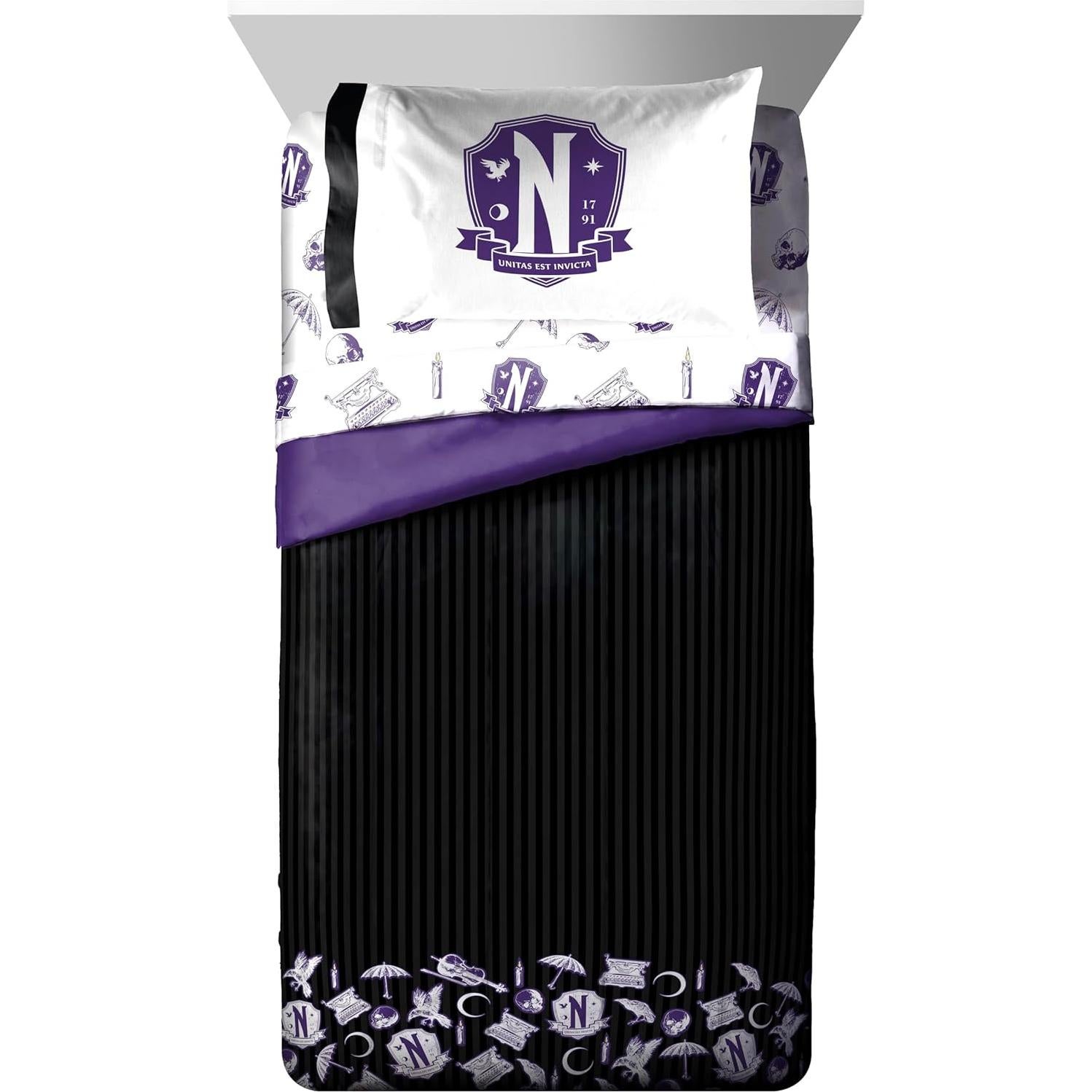 Juego de Edredón Twin Jay Franco Wednesday - 5 Piezas