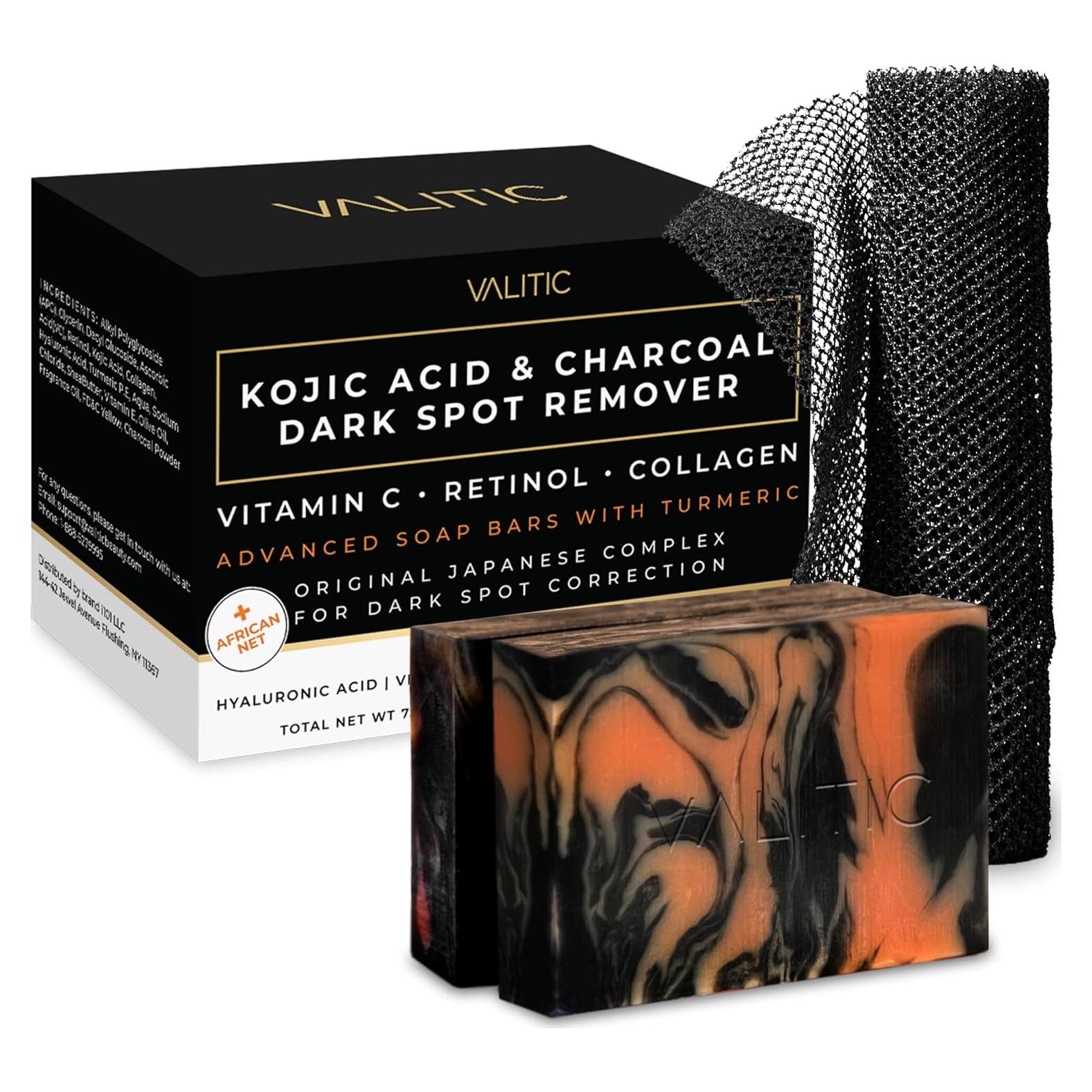 Jabón Negro de Carbón y Ácido Kójico Valitic - 2 Unidades