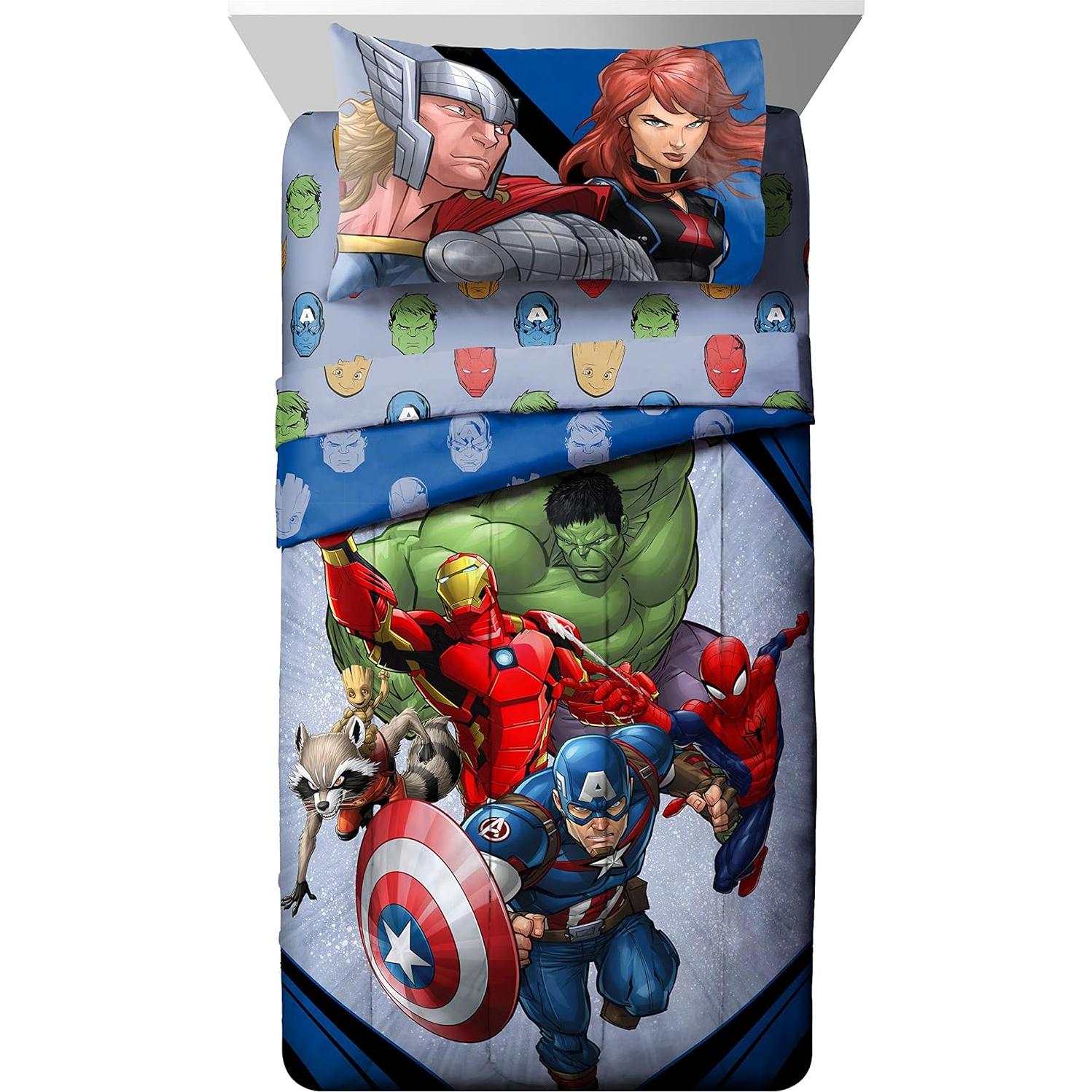 Juego de Cama Twin Avengers Jay Franco 5 Piezas Microfibra