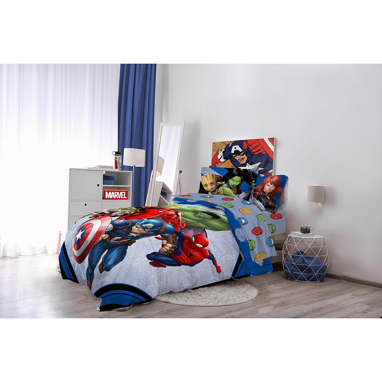 Juego de Cama Twin Avengers Jay Franco 5 Piezas Microfibra