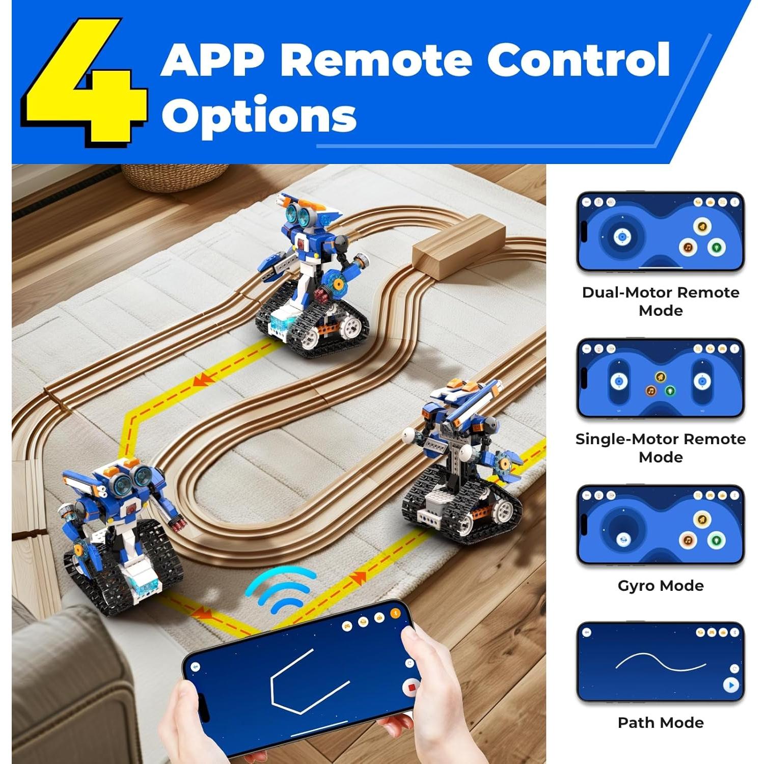 Robot J Apitor 6-en-1 Control Remoto APP 480 Piezas