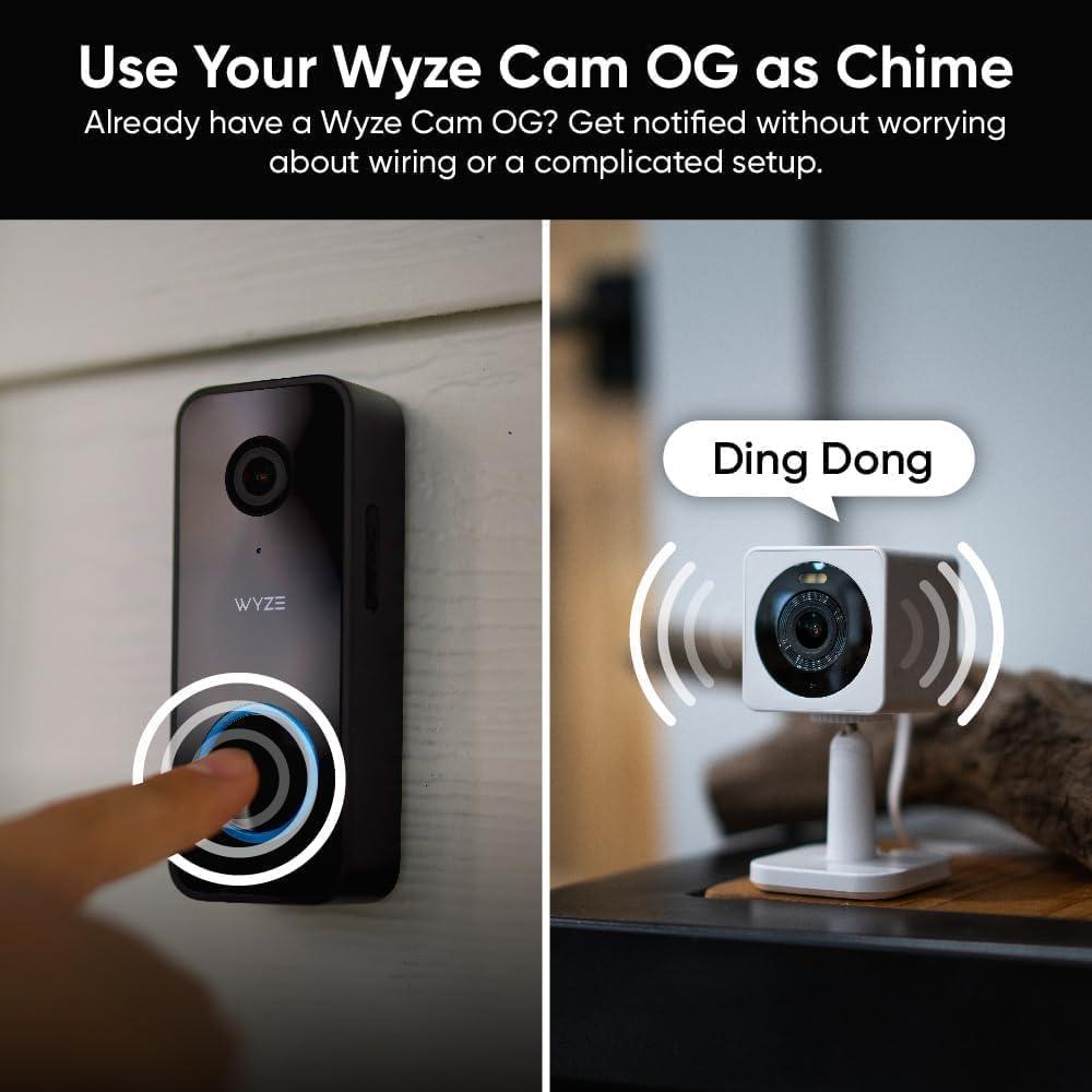 Timbre de Video WYZE V2 2K con Audio Bidireccional IP65