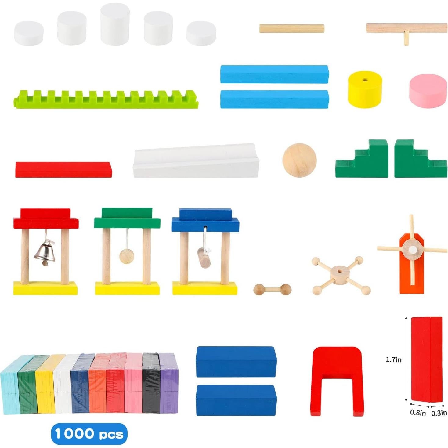 Juego de Dominó 1000 PZS Wondertoys con 11 Bloques Adicionales