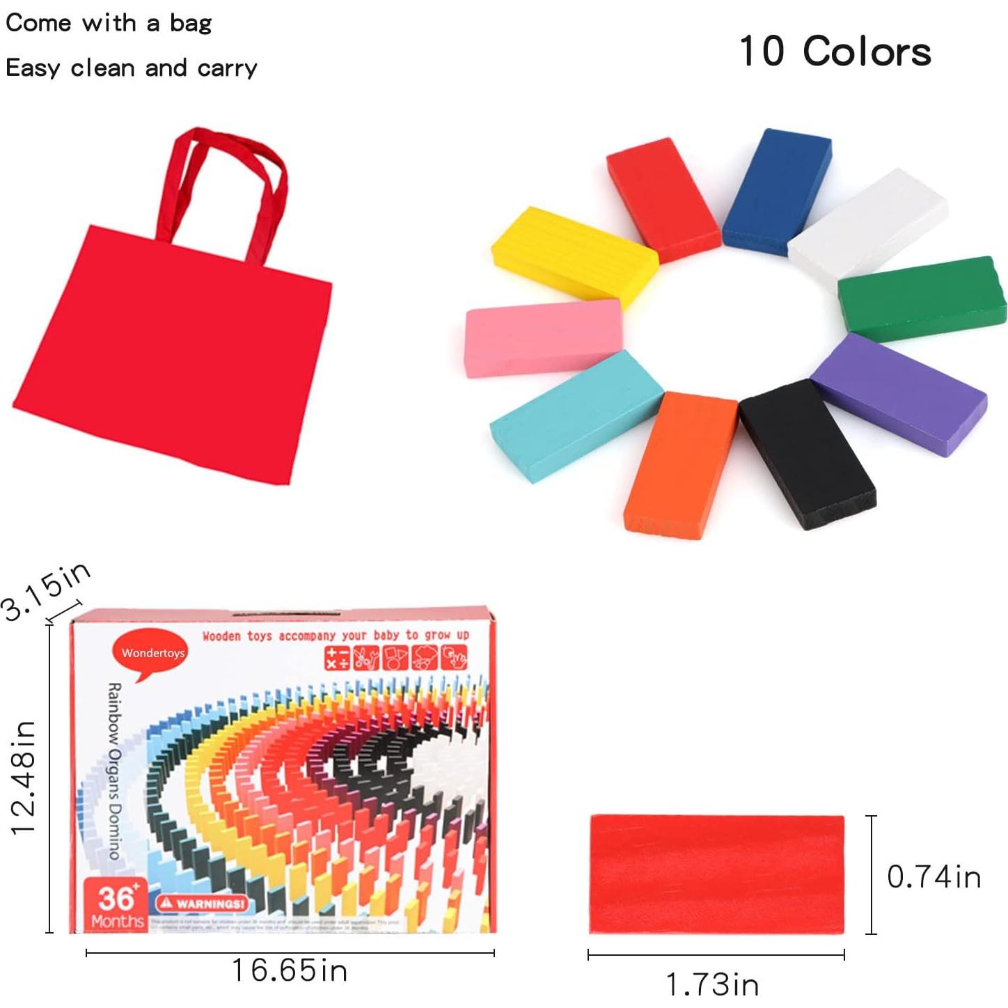 Juego de Dominó 1000 PZS Wondertoys con 11 Bloques Adicionales