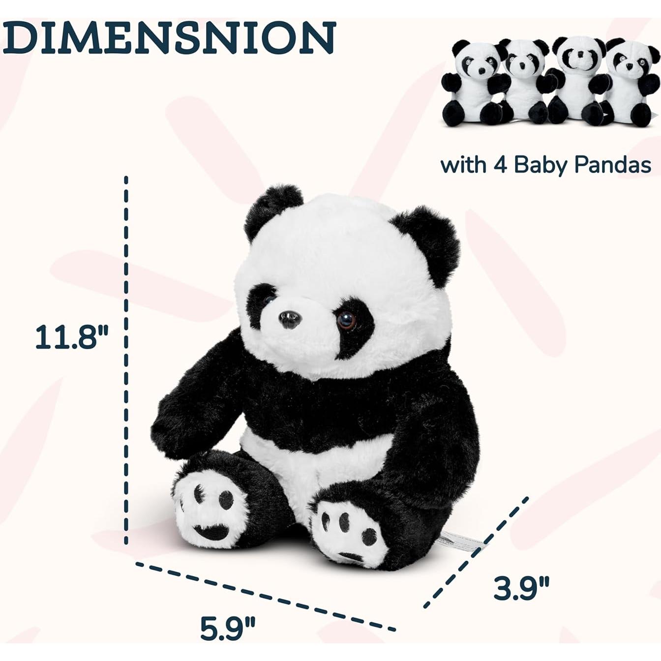 Panda de Peluche Gigante PixieCrush con 4 Panditas