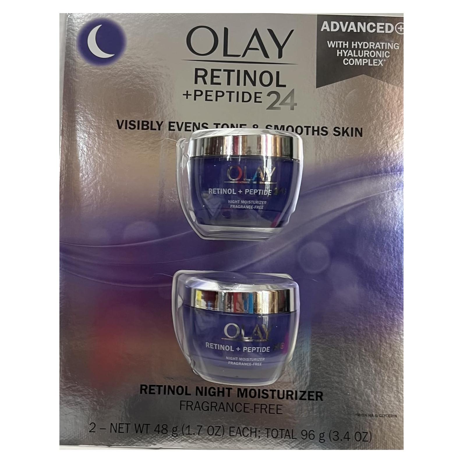 Hidratante Nocturno Olay Retinol + Péptido 24 Sin Fragancia 2 Pk