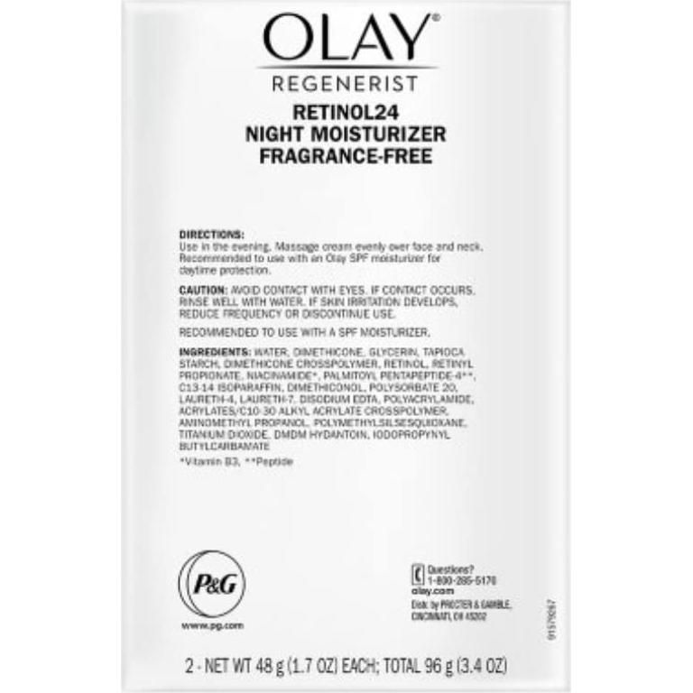 Hidratante Nocturno Olay Retinol + Péptido 24 Sin Fragancia 2 Pk