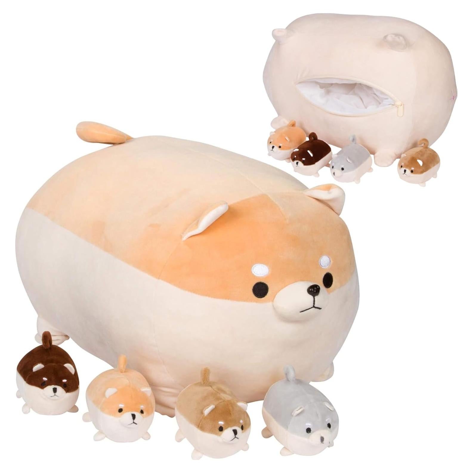 Juguete de Peluche PixieCrush Shiba Inu y 4 Cachorros