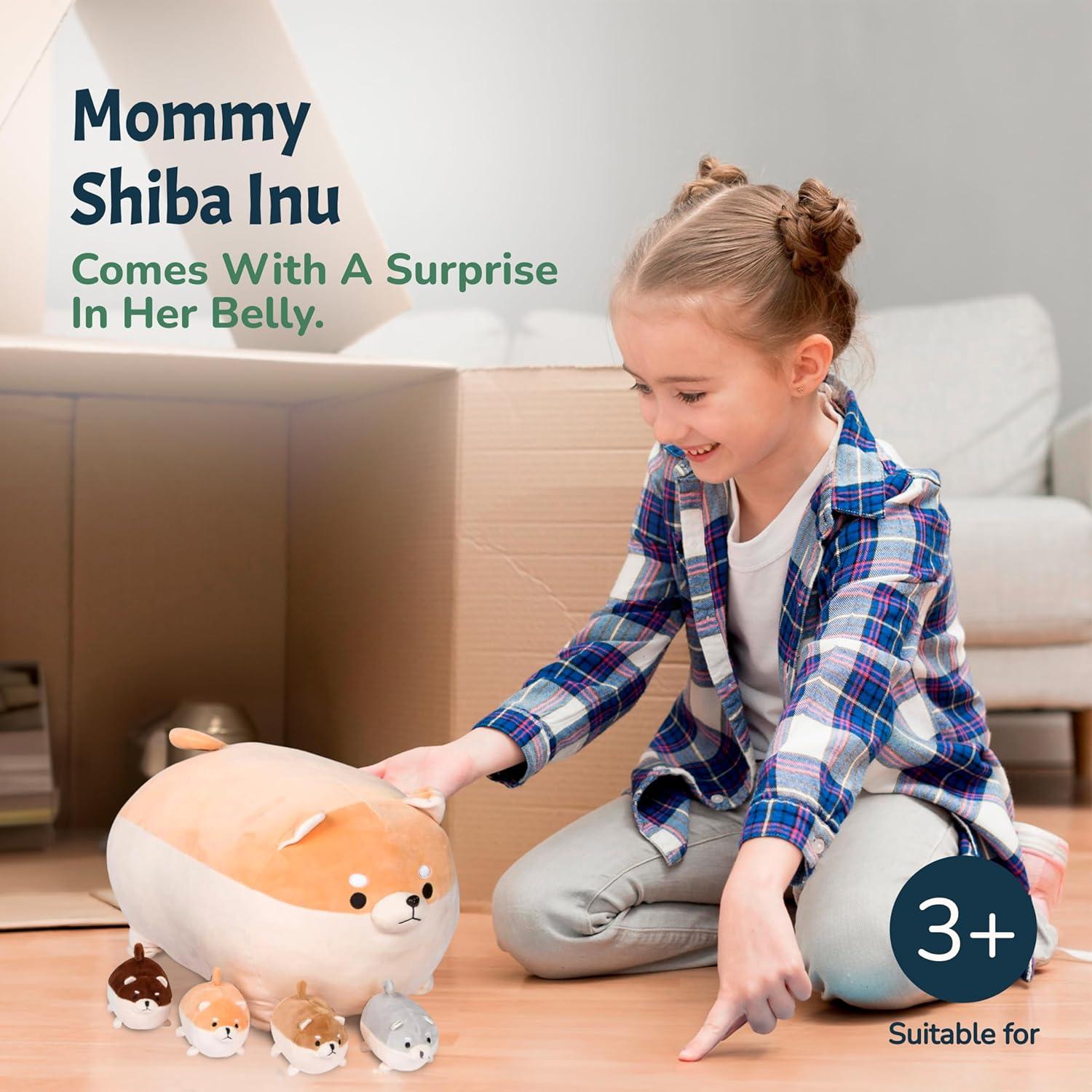 Juguete de Peluche PixieCrush Shiba Inu y 4 Cachorros