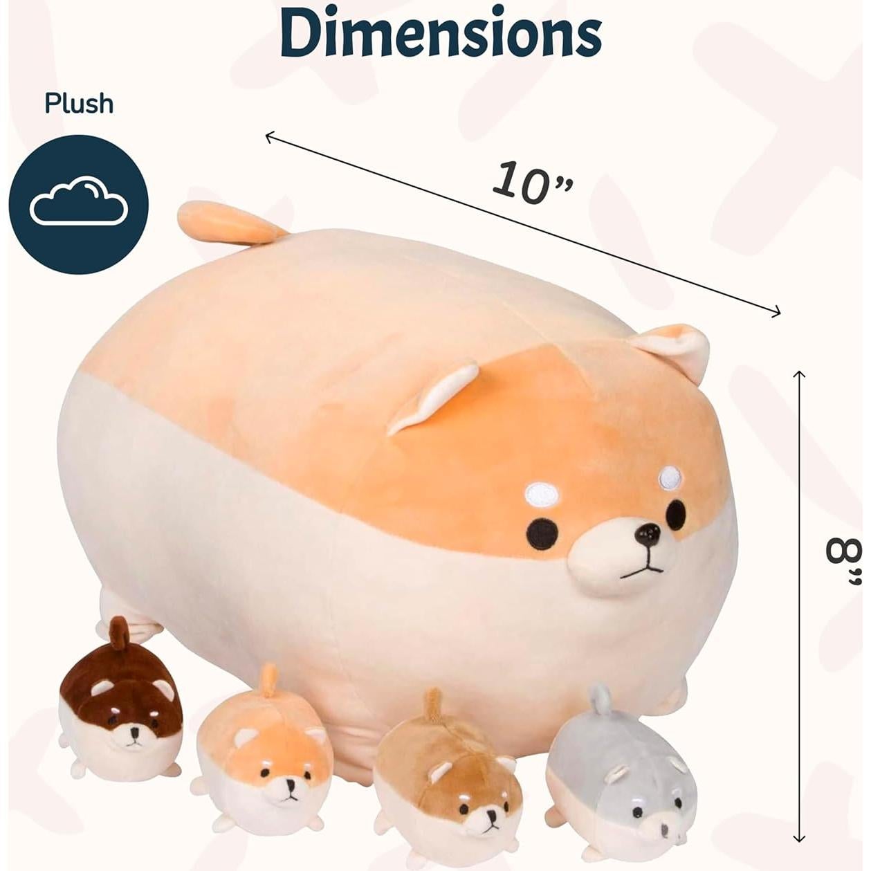 Juguete de Peluche PixieCrush Shiba Inu y 4 Cachorros